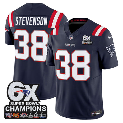 Men's New England Patriots 6-Time Champions Patch Vapor Limited Jersey - All Stitched