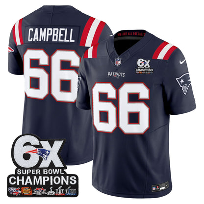 Men's New England Patriots 6-Time Champions Patch Vapor Limited Jersey - All Stitched