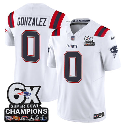 Men's New England Patriots 6-Time Champions Patch Vapor Limited Jersey - All Stitched