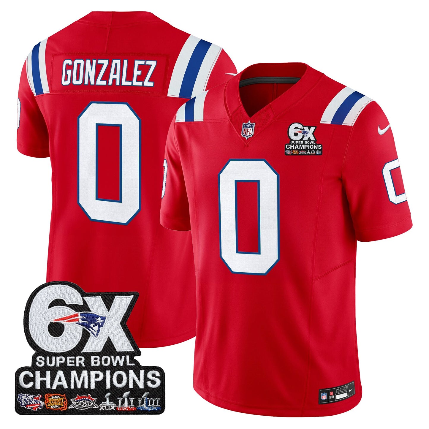 Men's New England Patriots 6-Time Champions Patch Vapor Limited Jersey - All Stitched