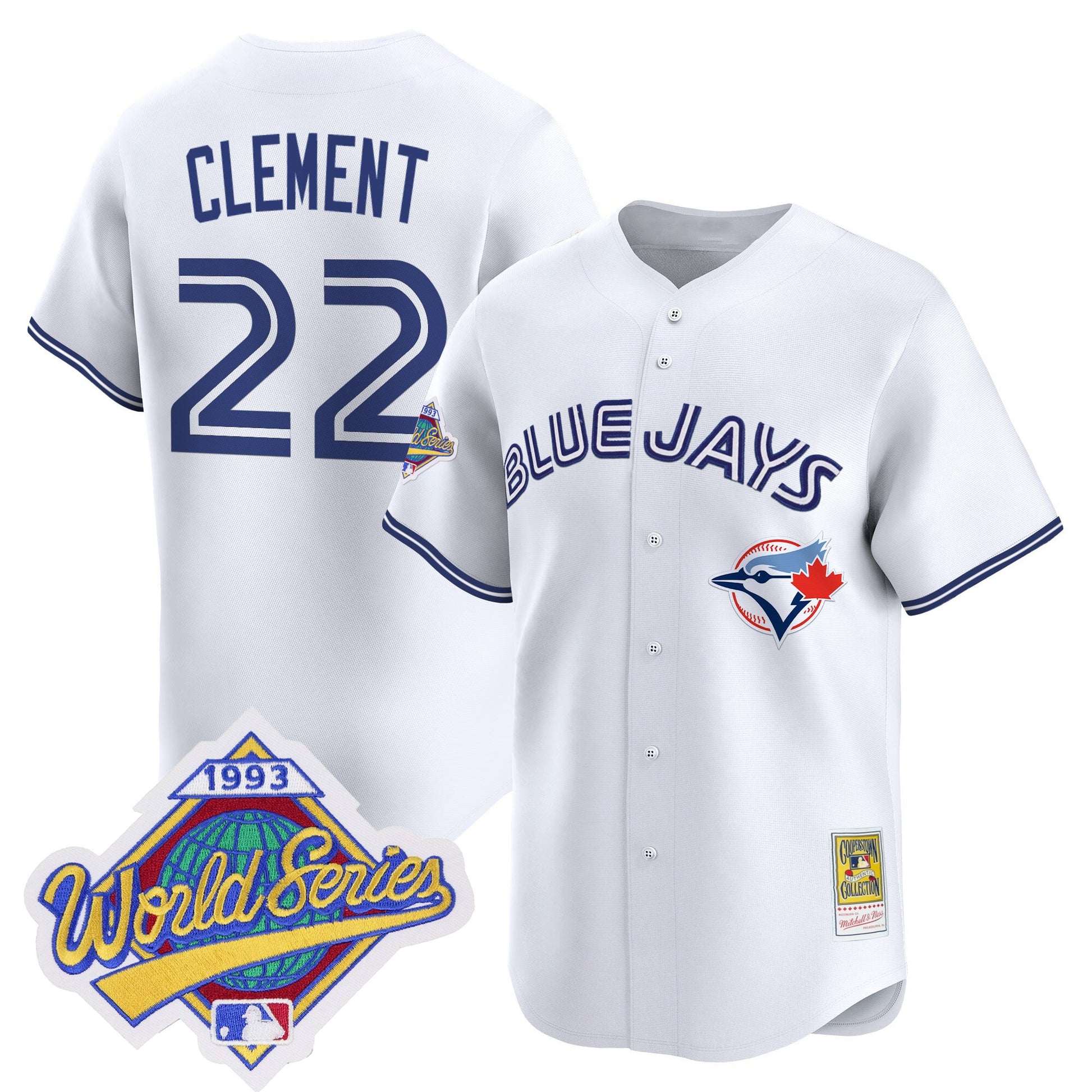 Men's Toronto Blue Jays 1993 World Series Vapor Premier Jersey - Throwback Edition - All Stitched
