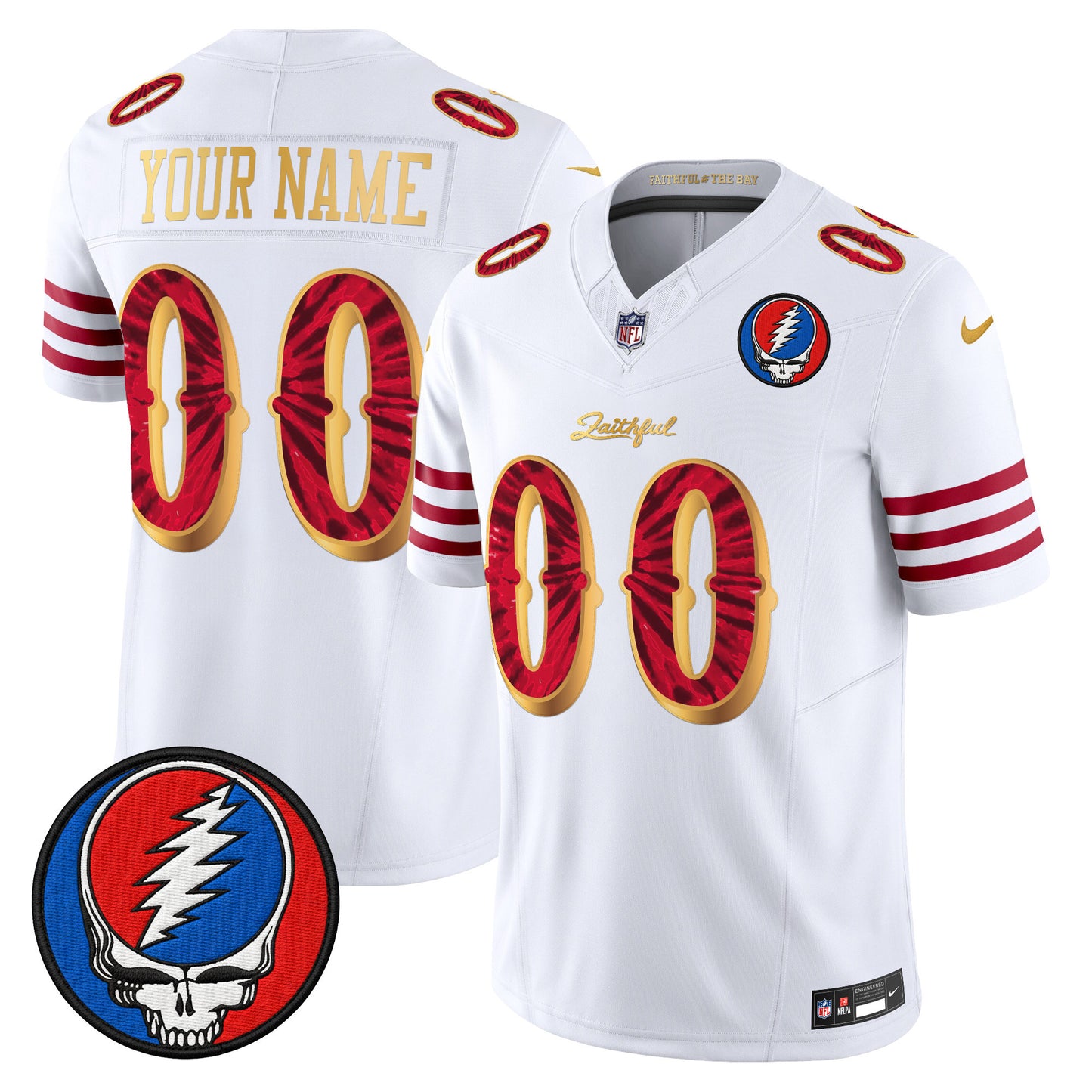 San Francisco 49ers x Grateful Dead Rivalries Vapor Limited Custom Jersey - Rivalries Edition - All Stitched