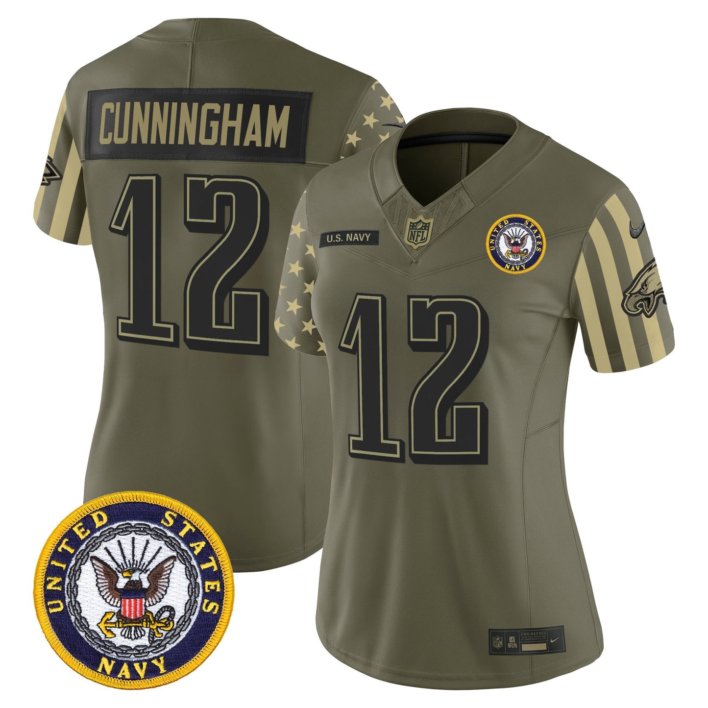 Women's Philadelphia Eagles x U.S. Military Veteran Vapor Limited Jersey - All Stitched