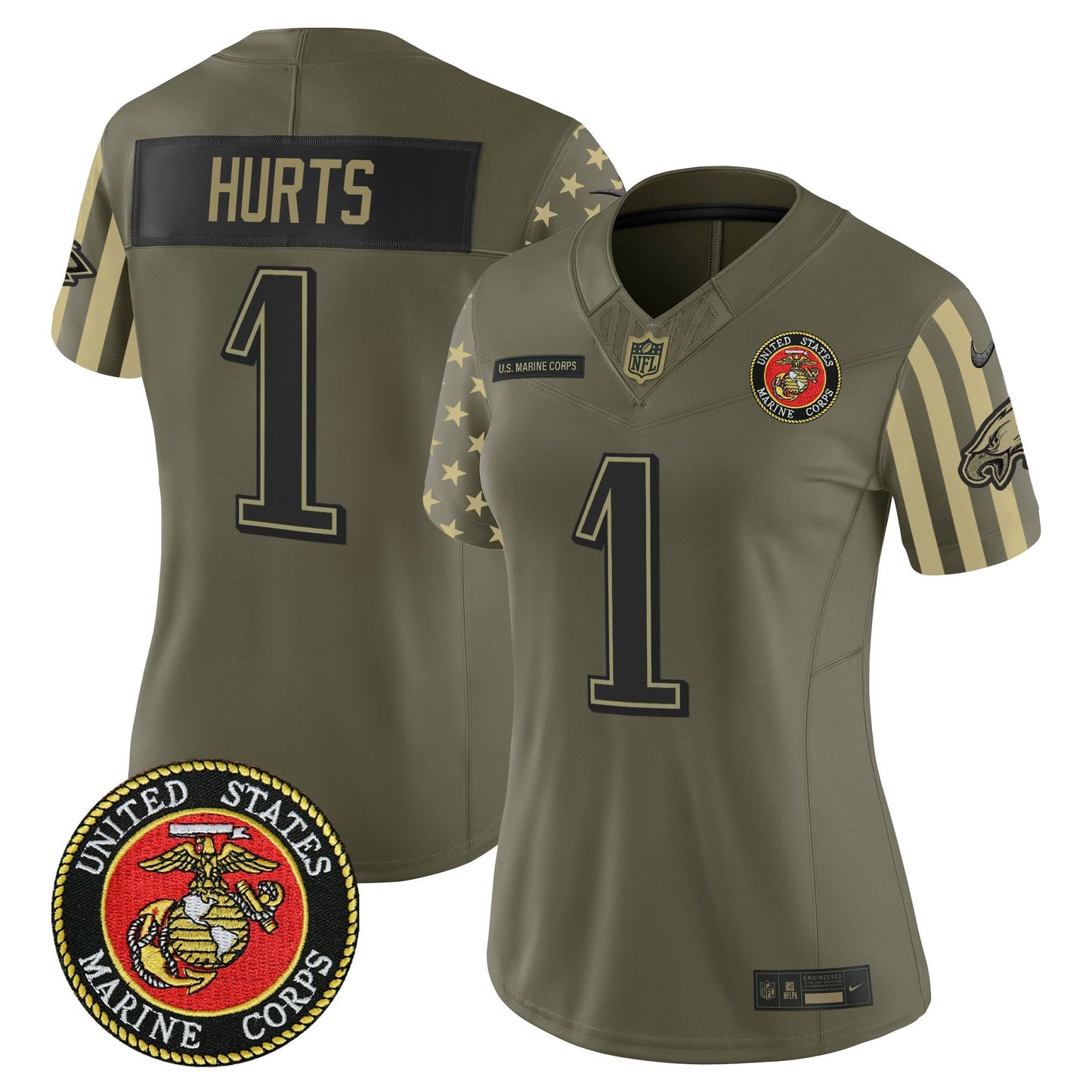 Women's Philadelphia Eagles x U.S. Military Veteran Vapor Limited Jersey - All Stitched