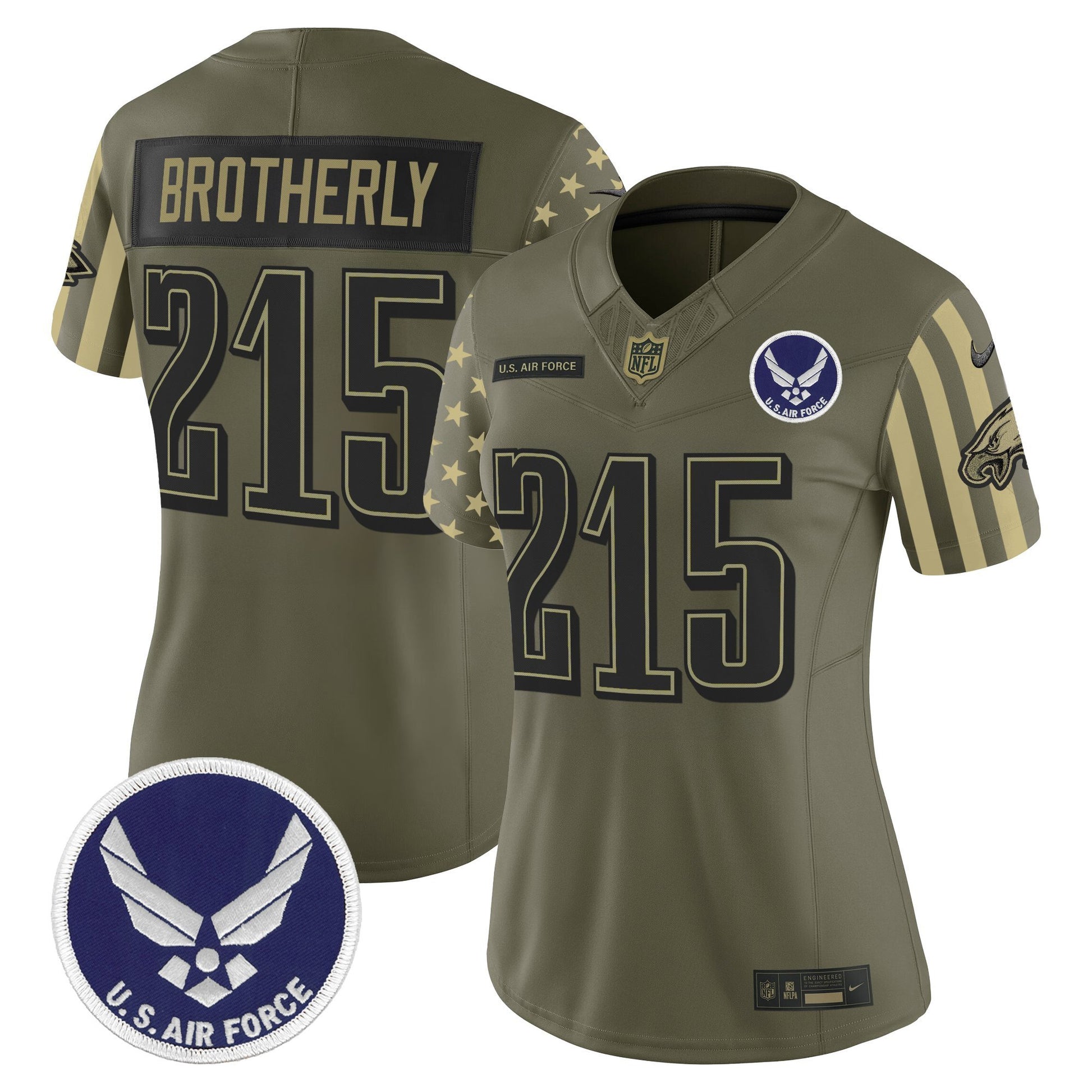 Women's Philadelphia Eagles x U.S. Military Veteran Vapor Limited Jersey - All Stitched