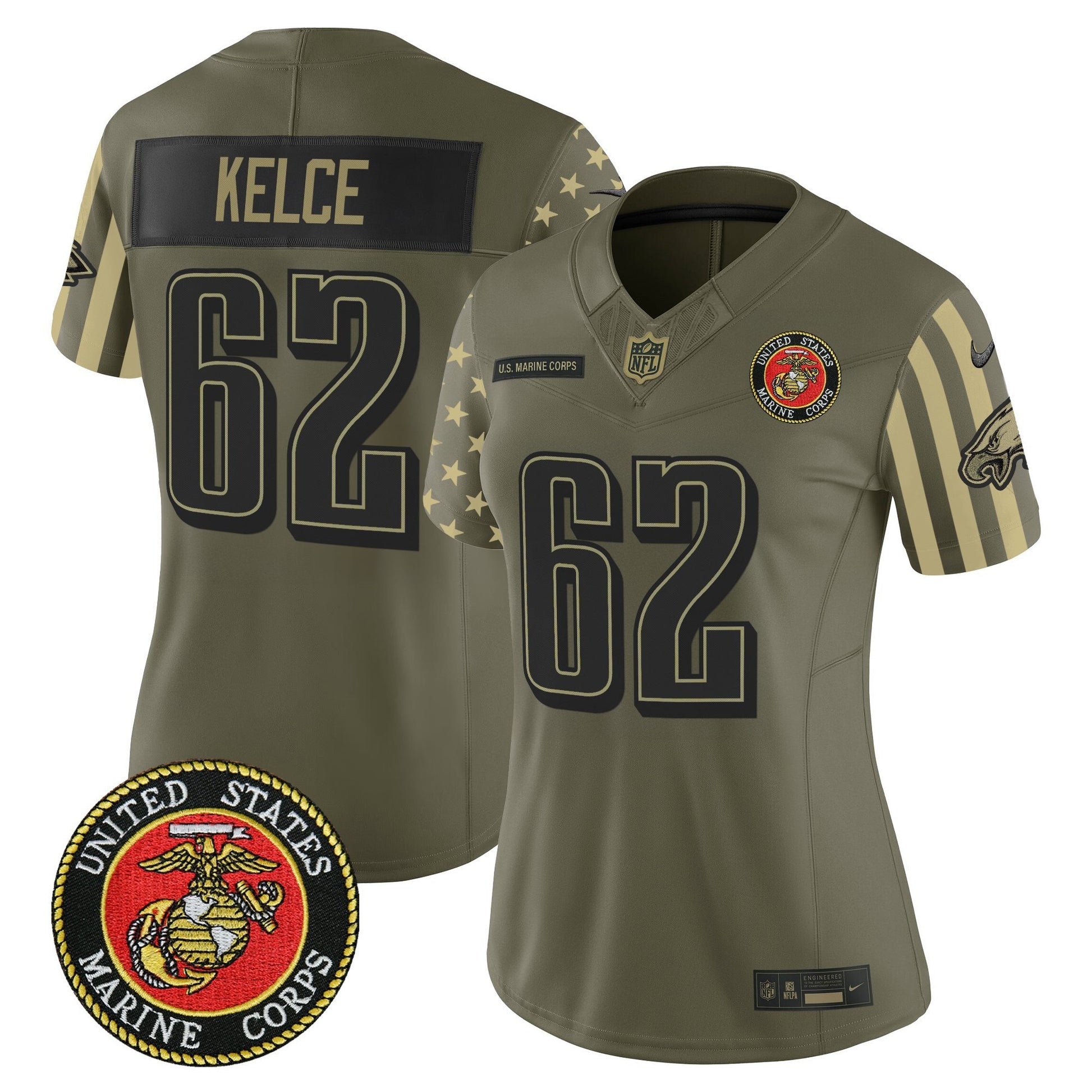 Women's Philadelphia Eagles x U.S. Military Veteran Vapor Limited Jersey - All Stitched