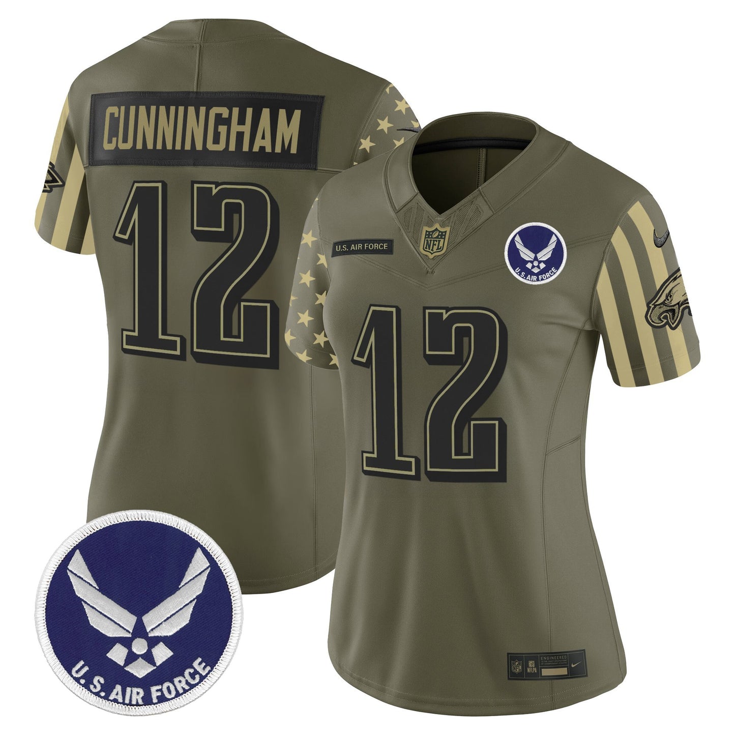 Women's Philadelphia Eagles x U.S. Military Veteran Vapor Limited Jersey - All Stitched