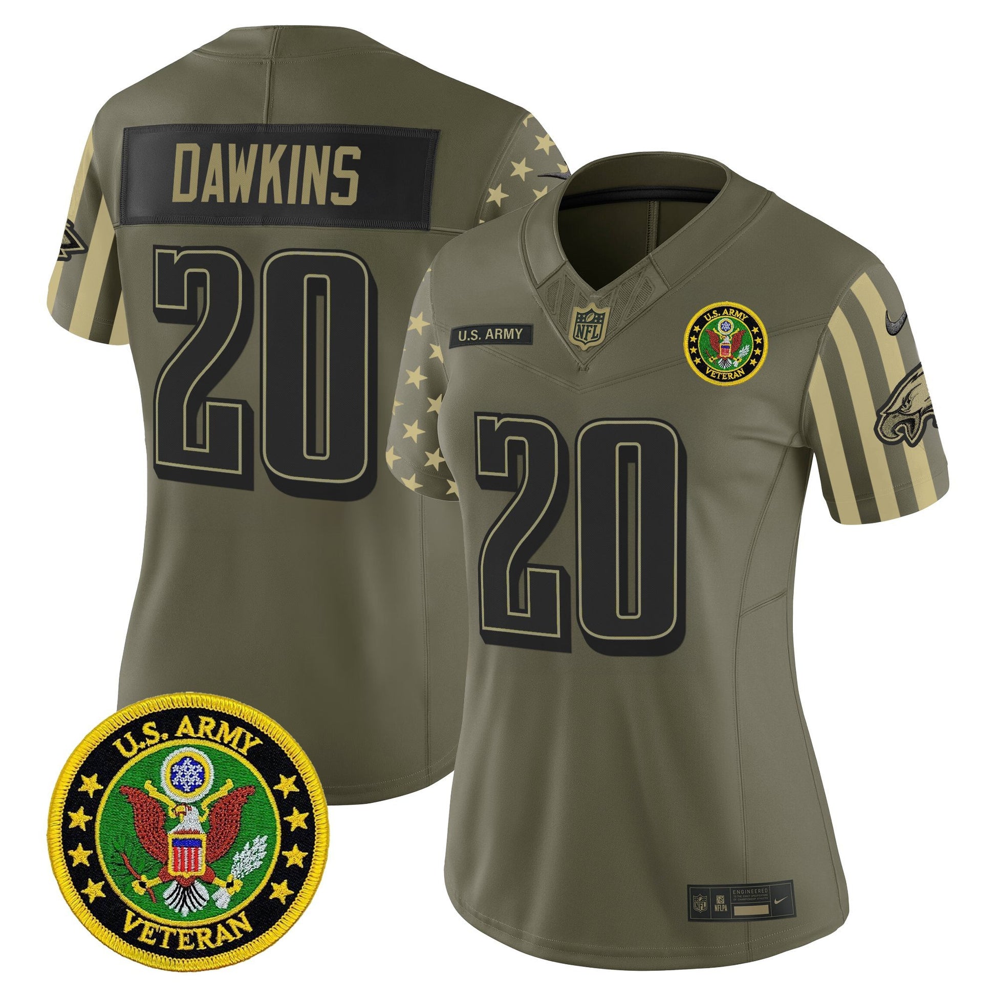 Women's Philadelphia Eagles x U.S. Military Veteran Vapor Limited Jersey - All Stitched
