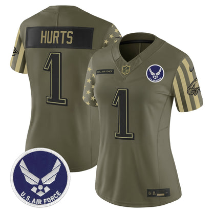 Women's Philadelphia Eagles x U.S. Military Veteran Vapor Limited Jersey - All Stitched