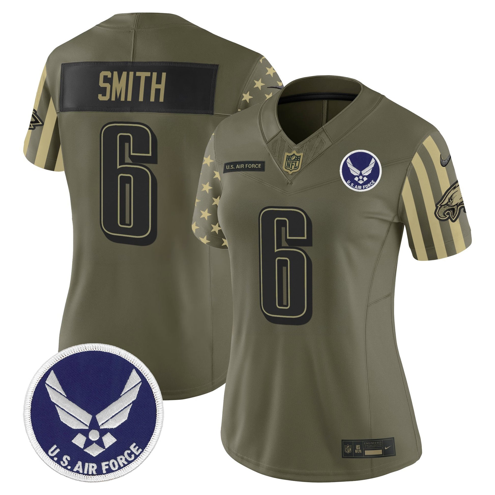 Women's Philadelphia Eagles x U.S. Military Veteran Vapor Limited Jersey - All Stitched