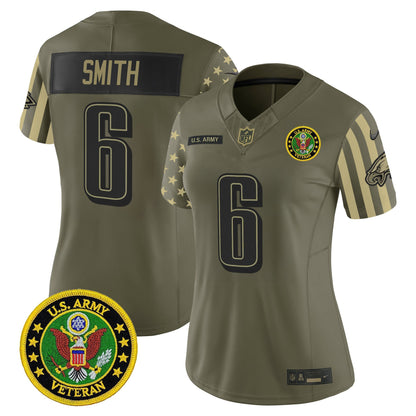 Women's Philadelphia Eagles x U.S. Military Veteran Vapor Limited Jersey - All Stitched