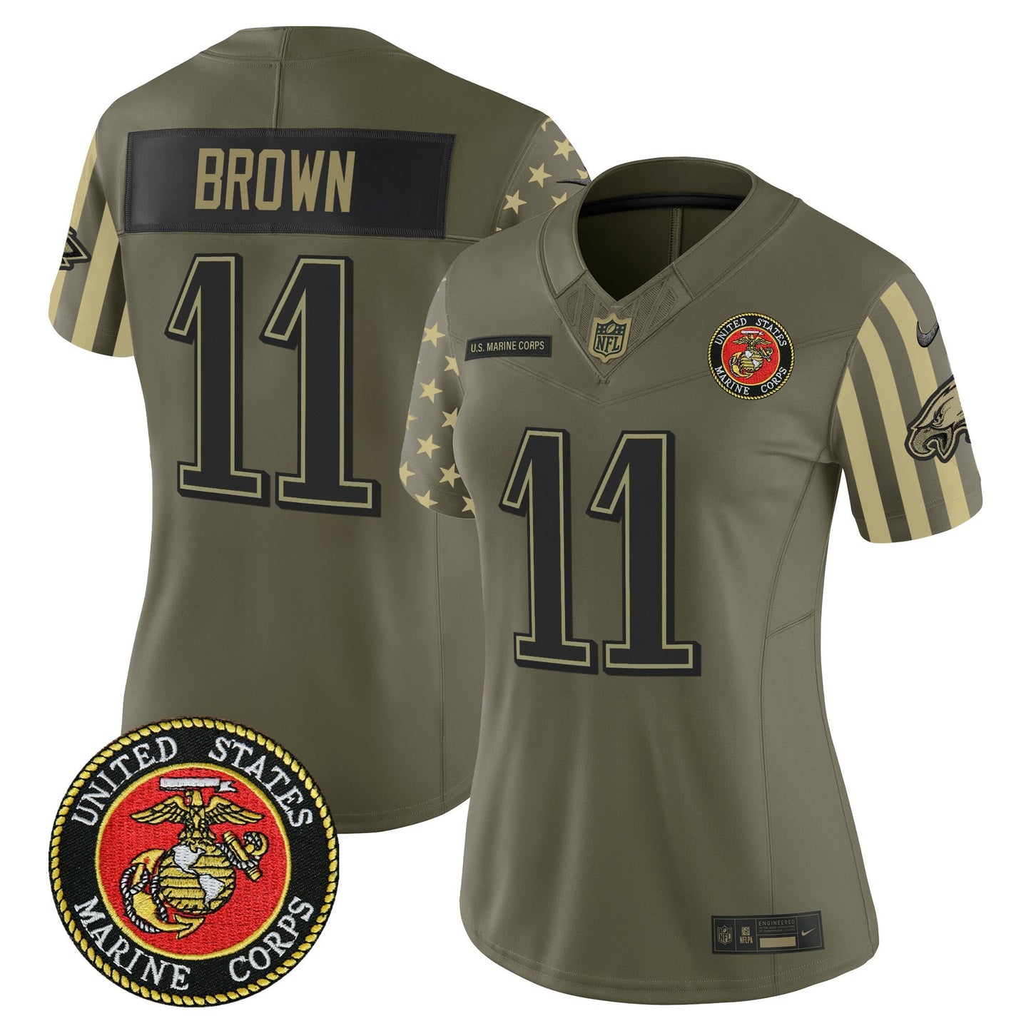 Women's Philadelphia Eagles x U.S. Military Veteran Vapor Limited Jersey - All Stitched