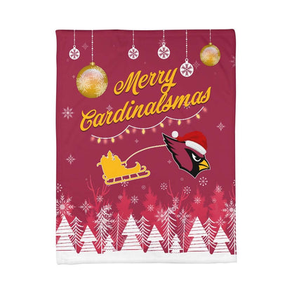 Arizona Cardinals | Premium Christmas Fleece Blanket & Throw Pillow Combo MM