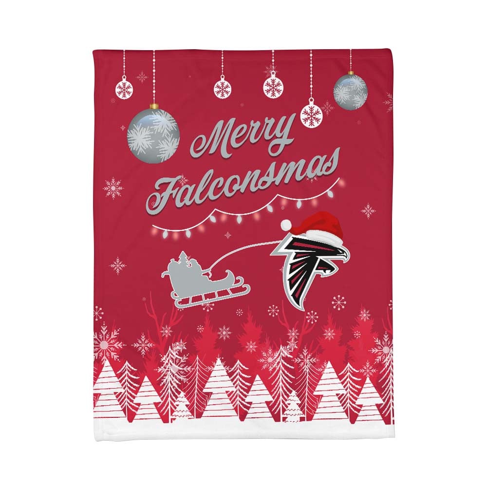 Atlanta Falcons | Premium Christmas Fleece Blanket & Throw Pillow Combo MM