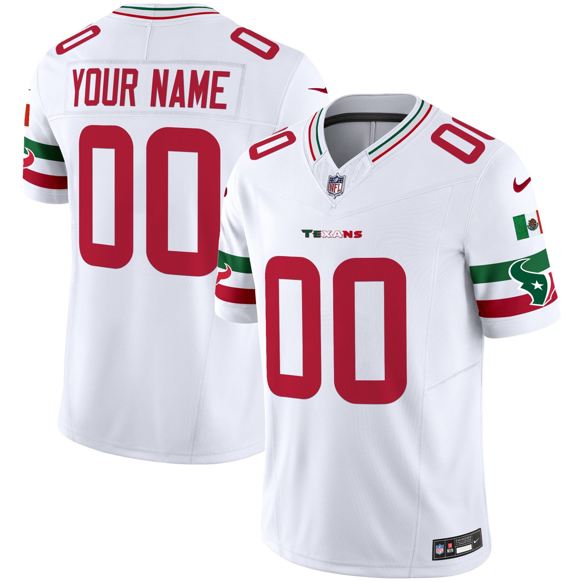 Houston Texans Mexico Vapor Limited Custom Jersey - All Stitched