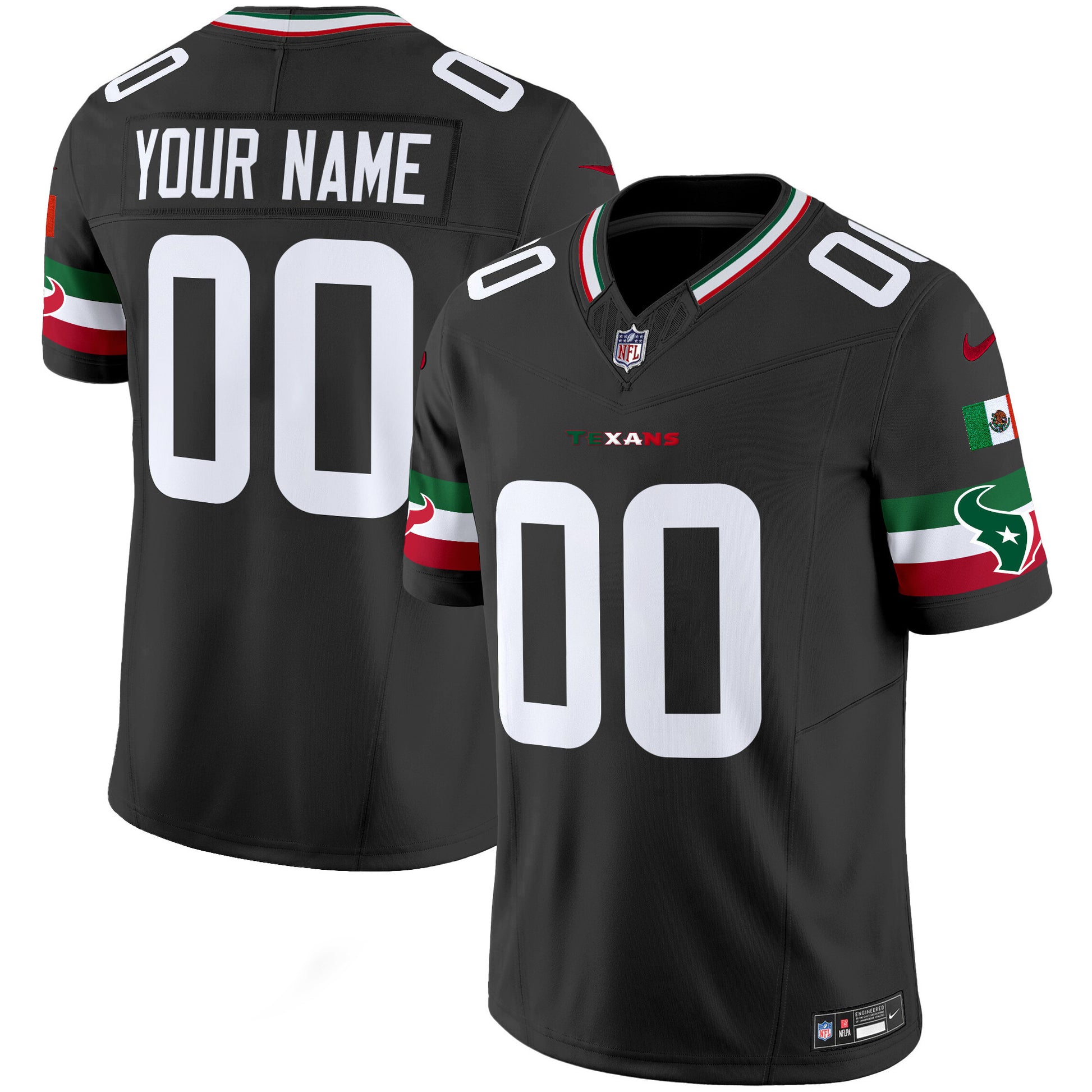 Houston Texans Mexico Vapor Limited Custom Jersey - All Stitched