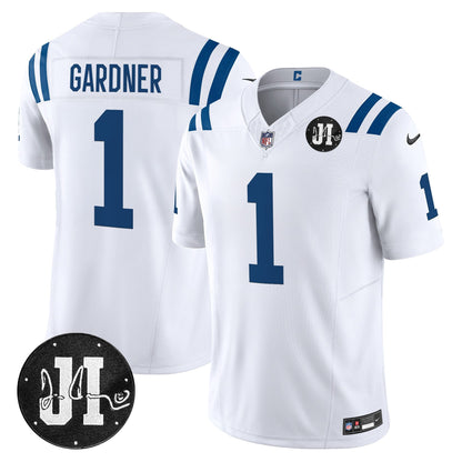 Men's Indianapolis Colts 2025 Jim Irsay Patch Vapor Limited Jersey - All Stitched