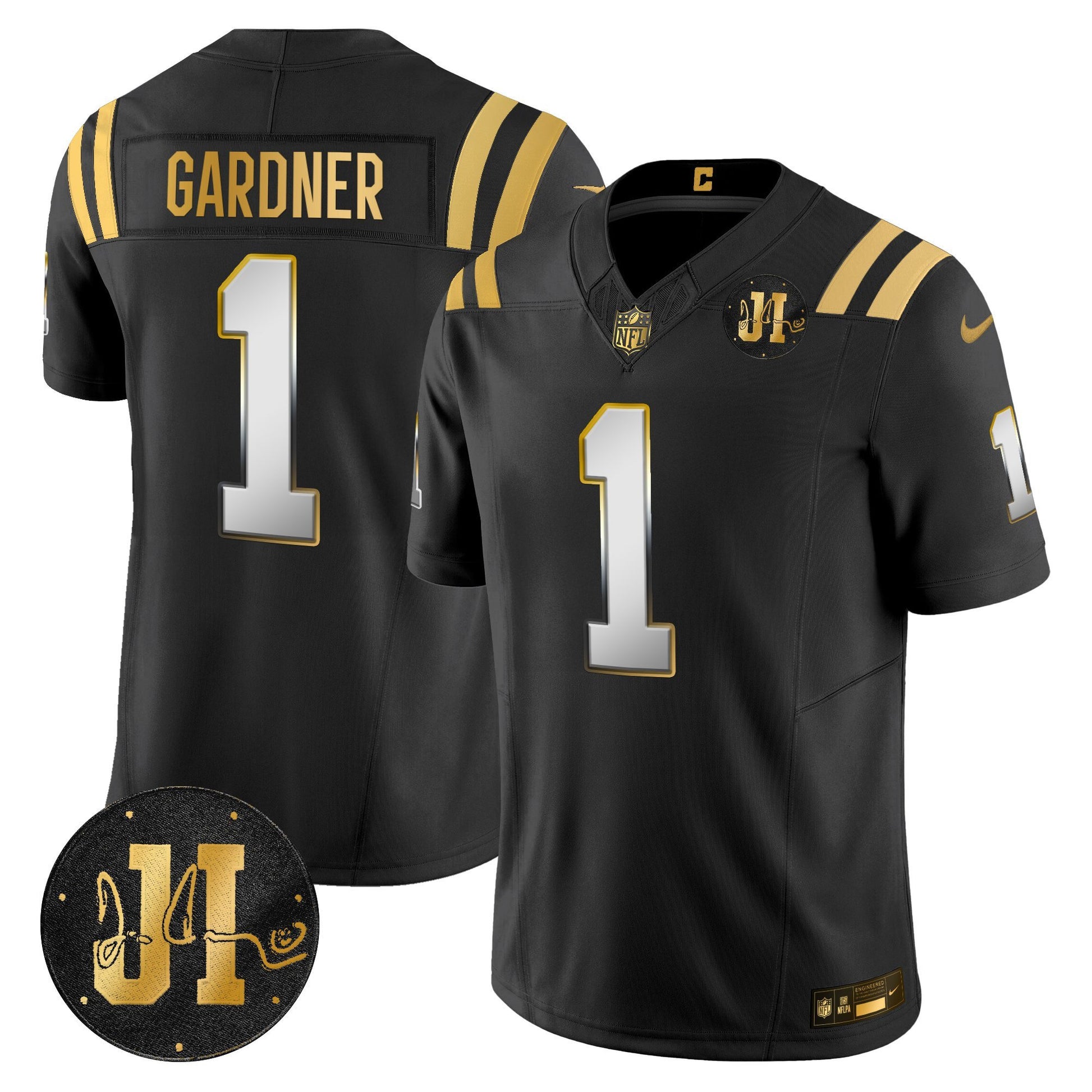 Men's Indianapolis Colts 2025 Jim Irsay Patch Gold Vapor Limited Jersey - All Stitched