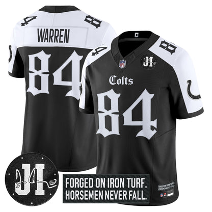 Men's Indianapolis Colts 2025 'Gothic Iron Hoof Edition' Vapor Limited Jersey - Jim Irsay Patch - All Stitched