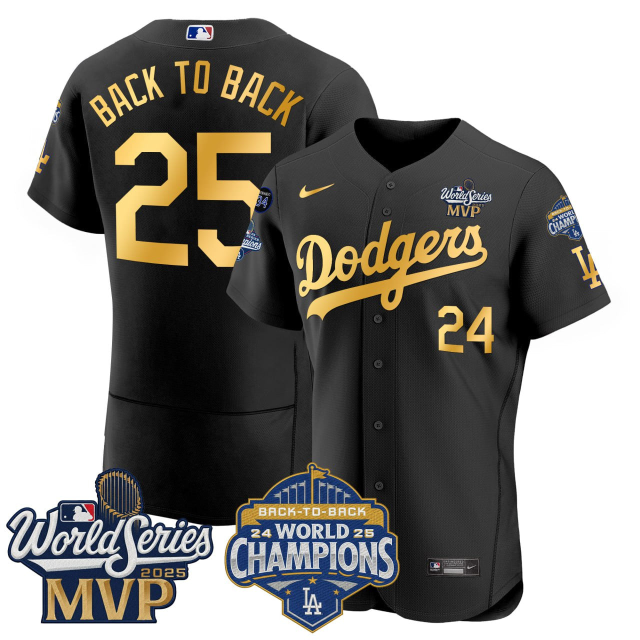 Back To Back Dodgers Jersey - All Stitched