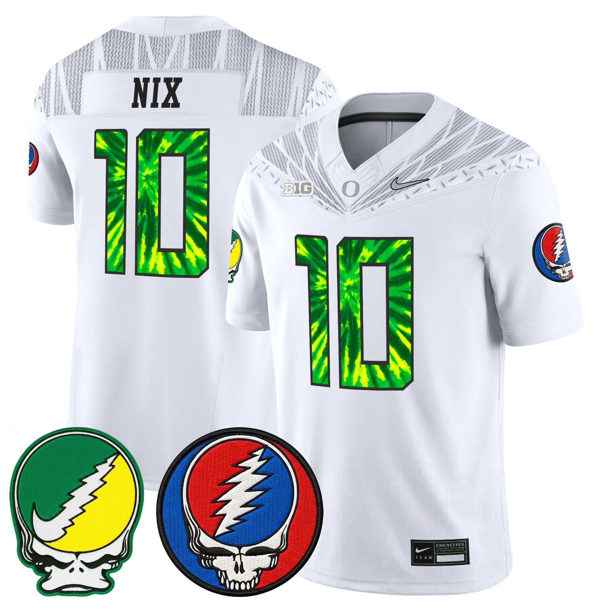 Men's Oregon Ducks 2025 'Grateful Ducks x Grateful Dead' Vapor Limited Jersey - All Stitched