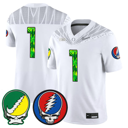 Men's Oregon Ducks 2025 'Grateful Ducks x Grateful Dead' Vapor Limited Jersey - All Stitched