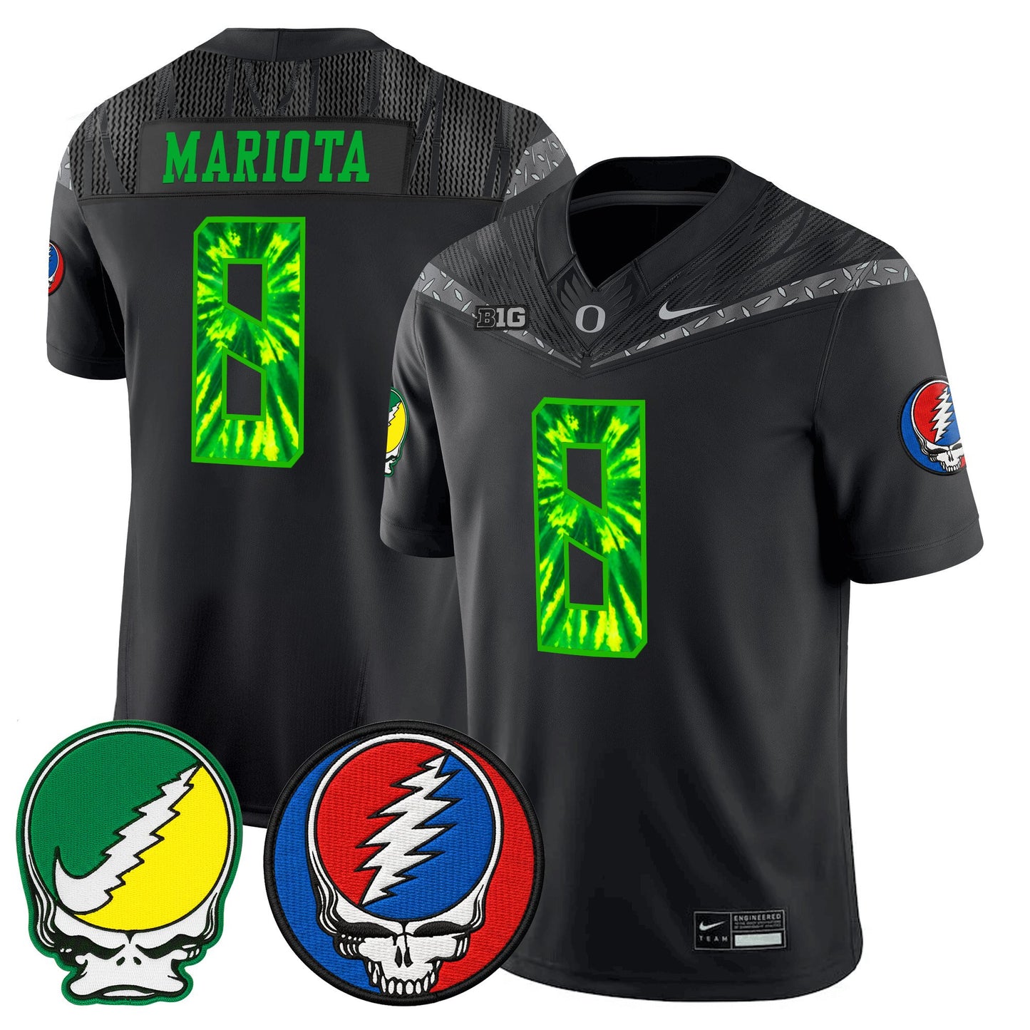 Men's Oregon Ducks 2025 'Grateful Ducks x Grateful Dead' Vapor Limited Jersey - All Stitched
