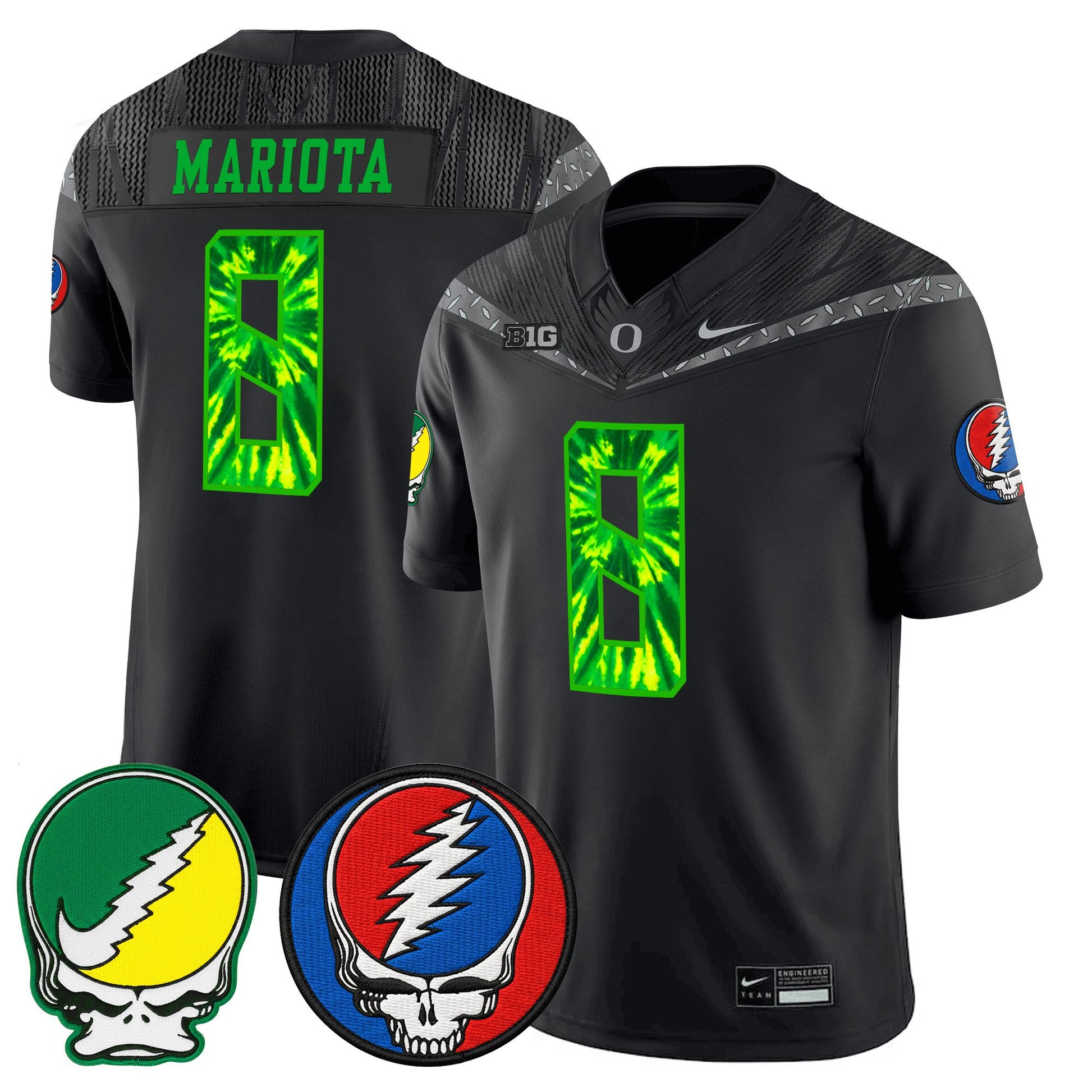 Men's Oregon Ducks 2025 'Grateful Ducks x Grateful Dead' Vapor Limited Jersey - All Stitched