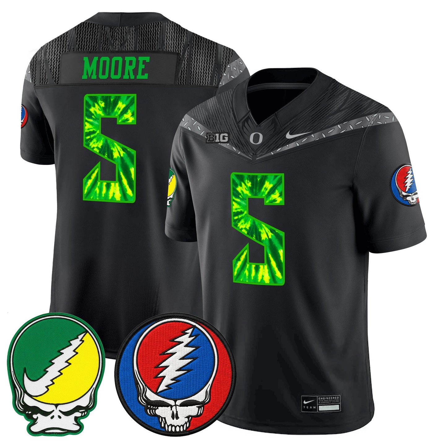 Men's Oregon Ducks 2025 'Grateful Ducks x Grateful Dead' Vapor Limited Jersey - All Stitched