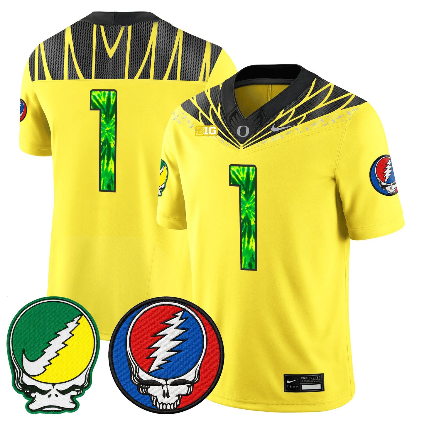Men's Oregon Ducks 2025 'Grateful Ducks x Grateful Dead' Vapor Limited Jersey - All Stitched