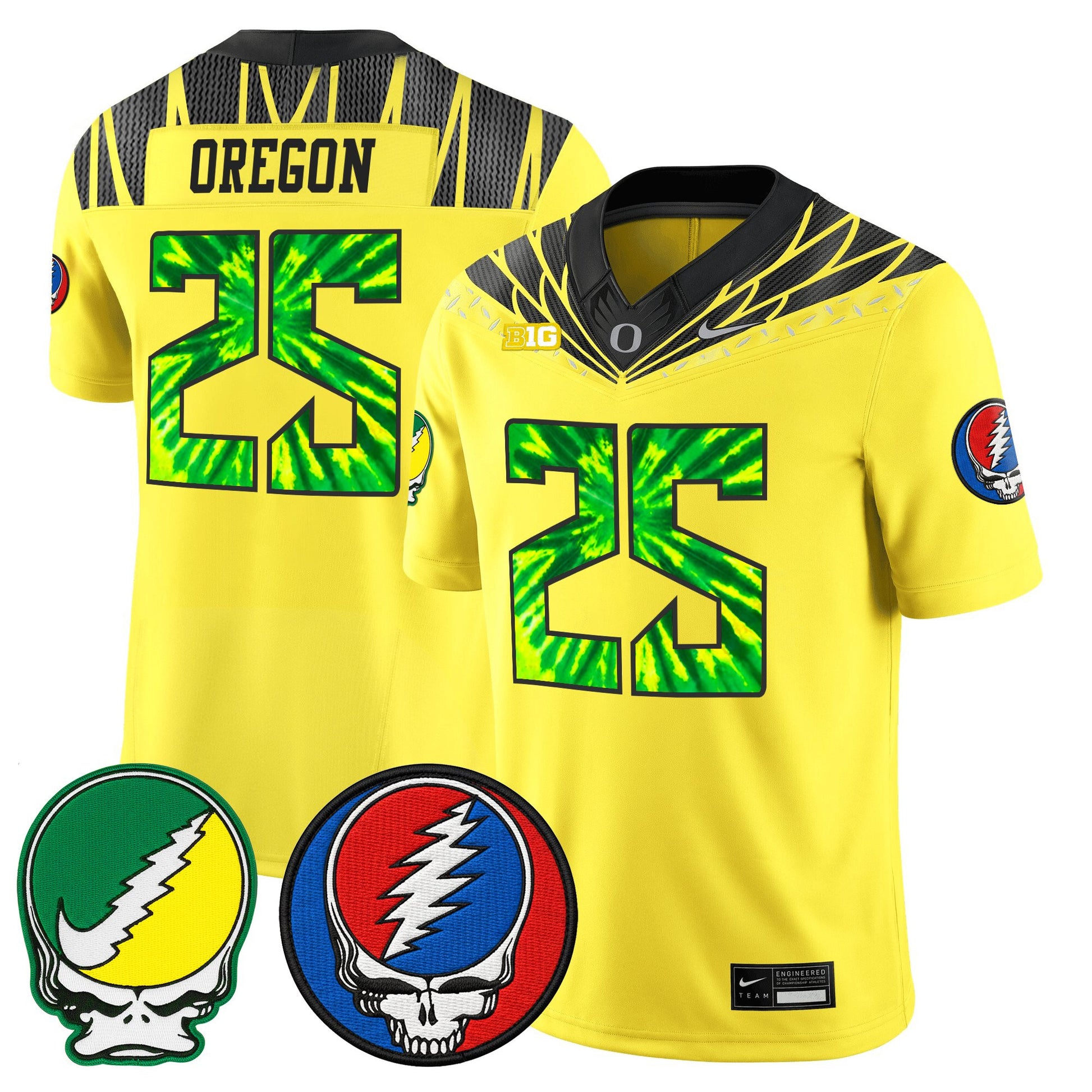 Men's Oregon Ducks 2025 'Grateful Ducks x Grateful Dead' Vapor Limited Jersey - All Stitched