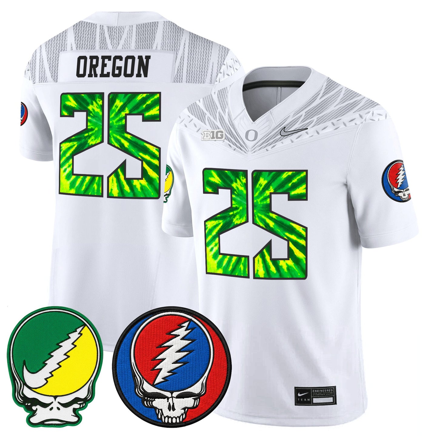 Men's Oregon Ducks 2025 'Grateful Ducks x Grateful Dead' Vapor Limited Jersey - All Stitched