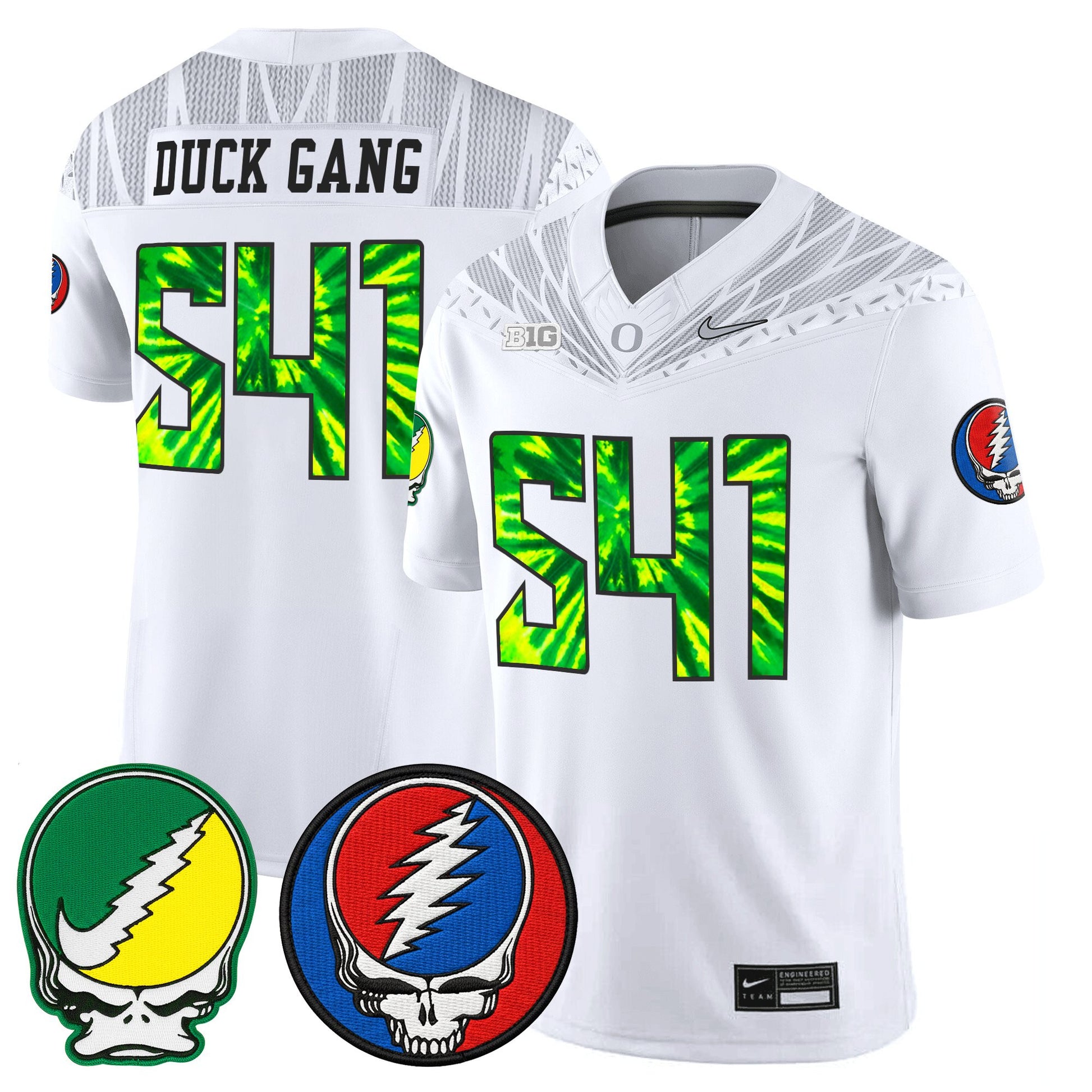 Men's Oregon Ducks 2025 'Grateful Ducks x Grateful Dead' Vapor Limited Jersey - All Stitched