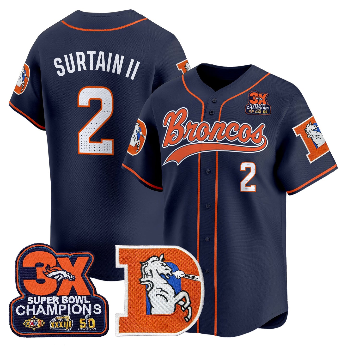 Men's Denver Broncos Throwback Vapor Baseball Jersey - All Stitched