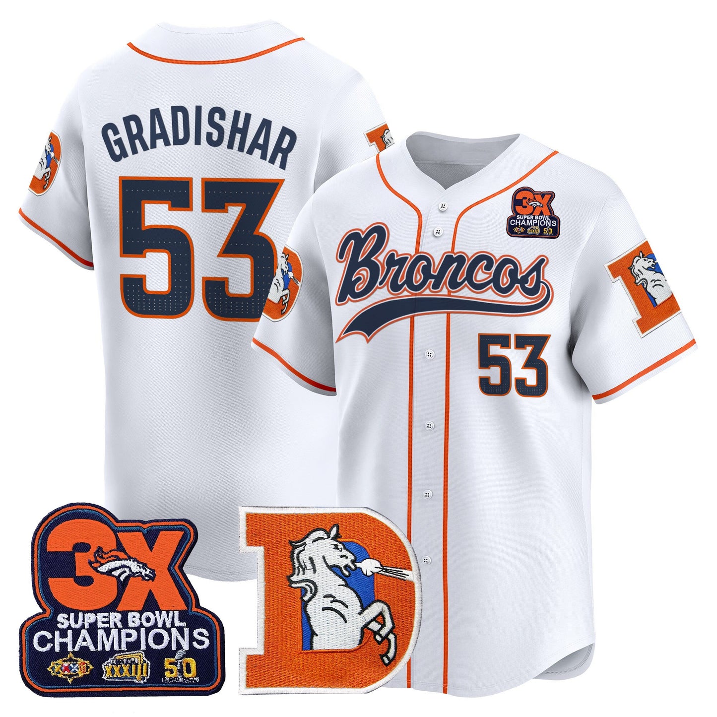 Men's Denver Broncos Throwback Vapor Baseball Jersey - All Stitched