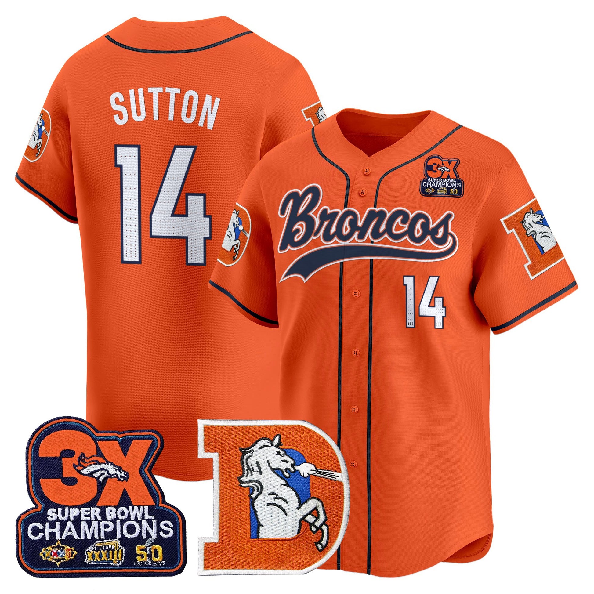 Men's Denver Broncos Throwback Vapor Baseball Jersey - All Stitched