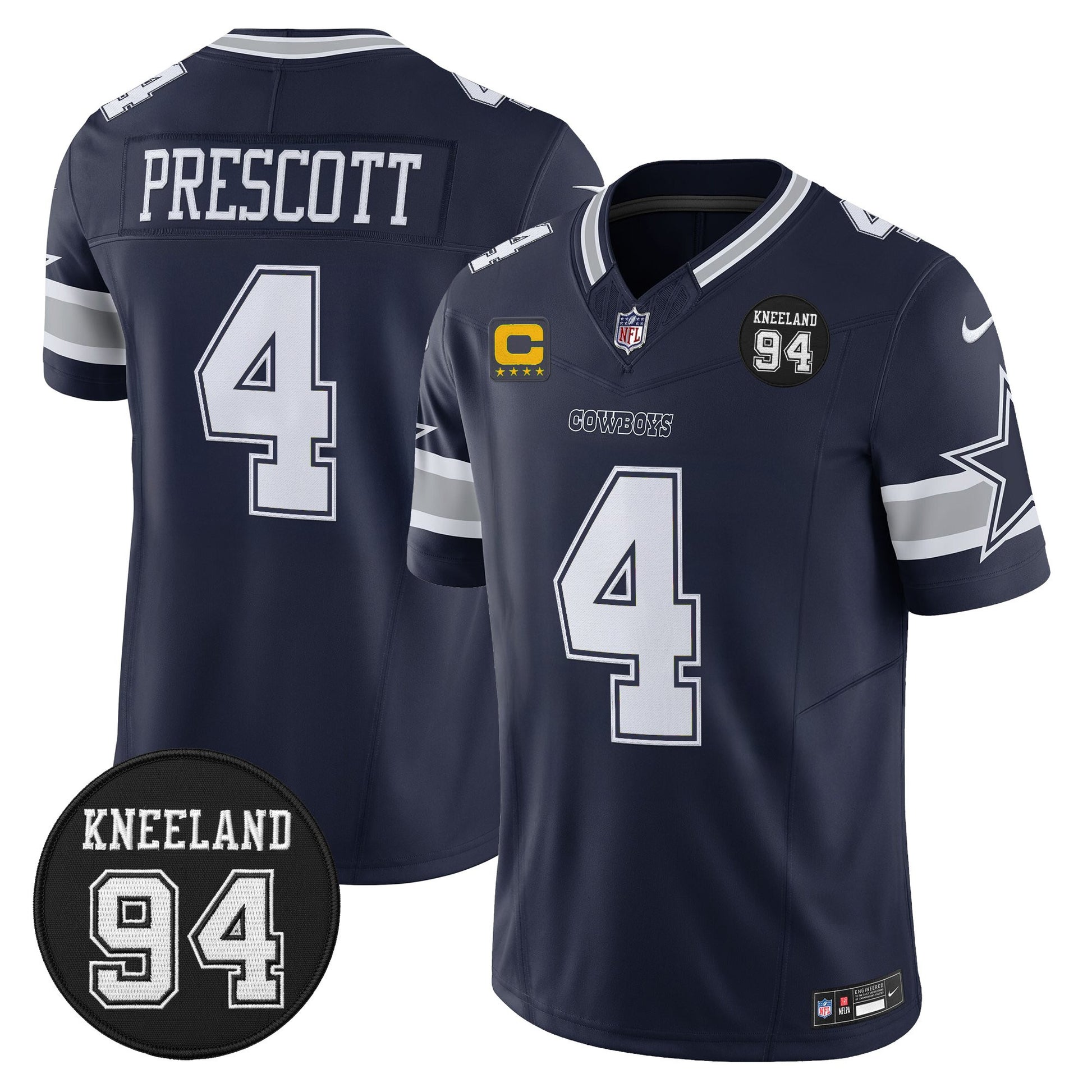 Men's Dallas Cowboys #94 Marshawn Kneeland Memorial Patch Vapor Limited Jersey - All Stitched