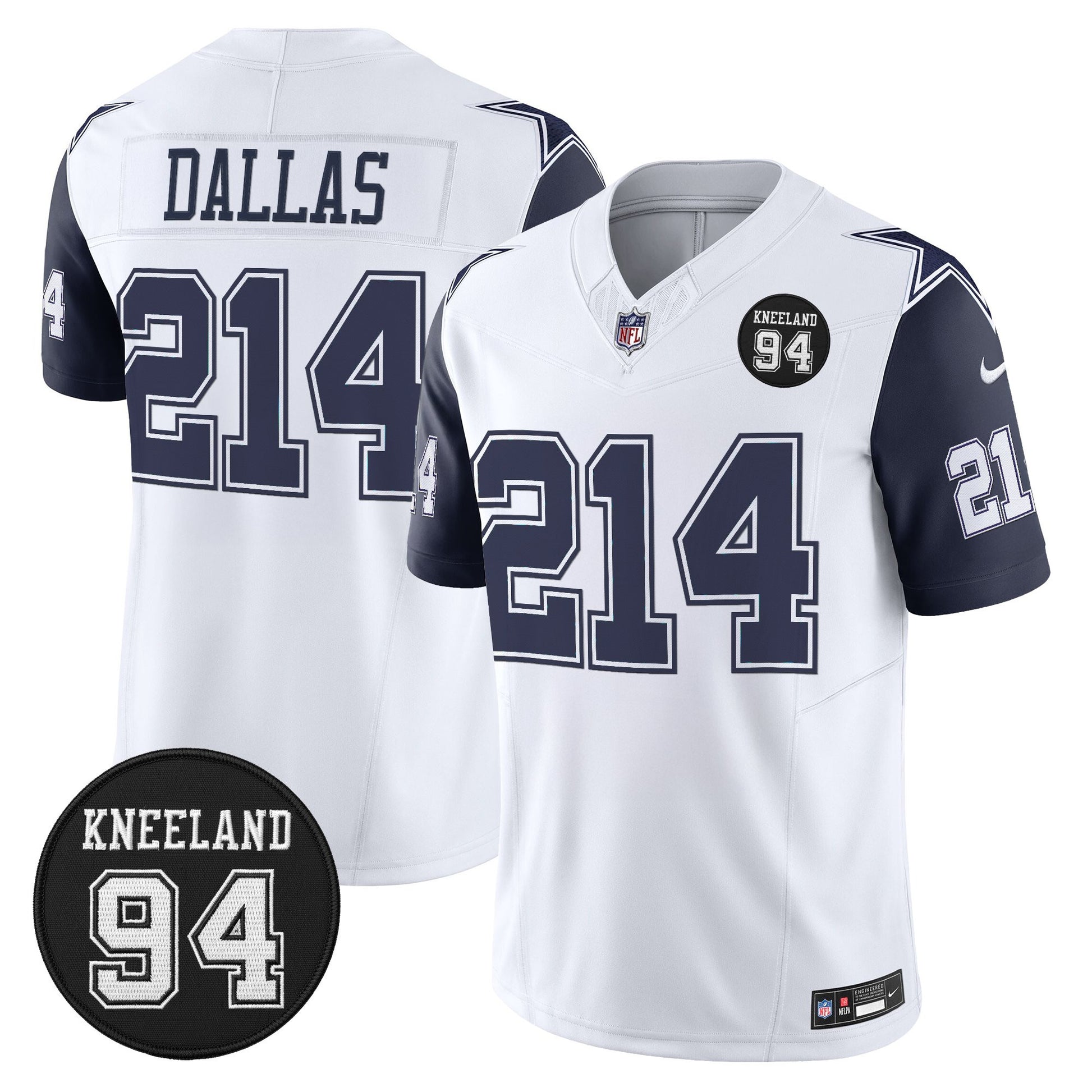 Men's Dallas Cowboys #94 Marshawn Kneeland Memorial Patch Vapor Limited Jersey - All Stitched