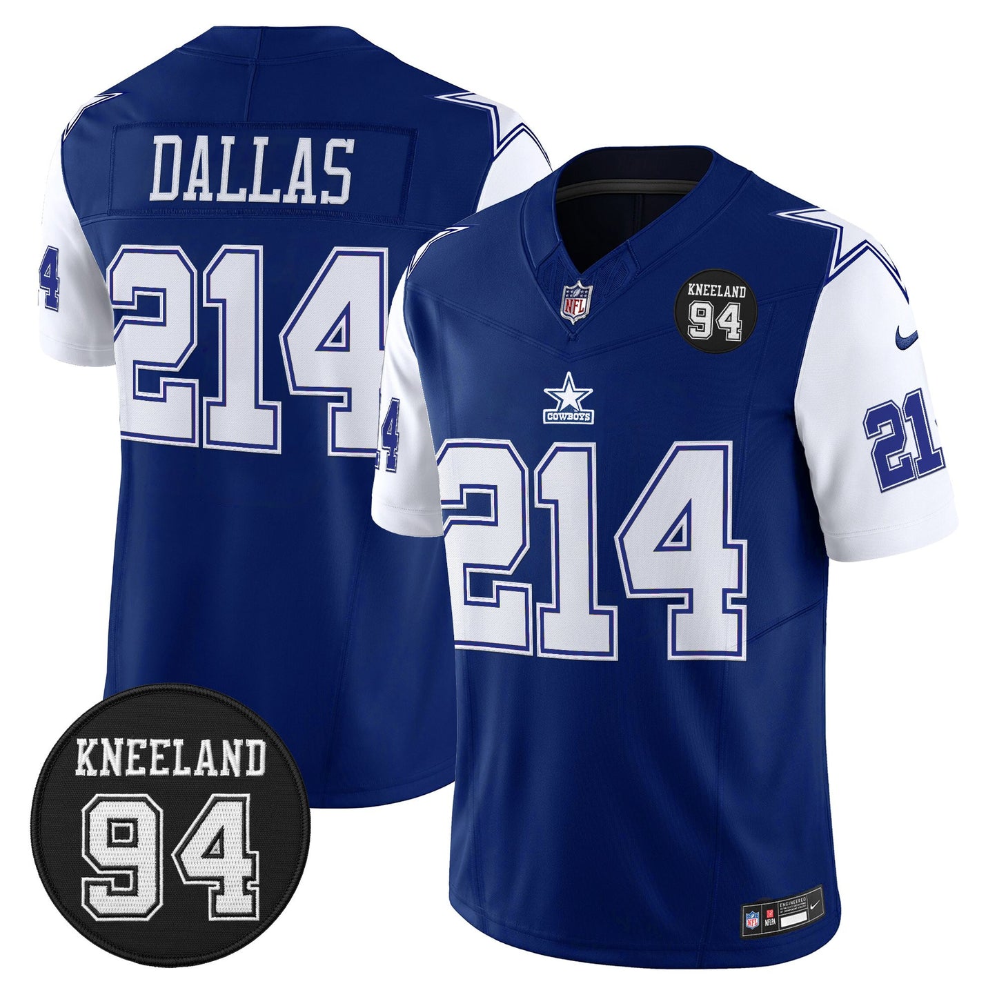 Men's Dallas Cowboys #94 Marshawn Kneeland Memorial Patch Vapor Limited Jersey - All Stitched