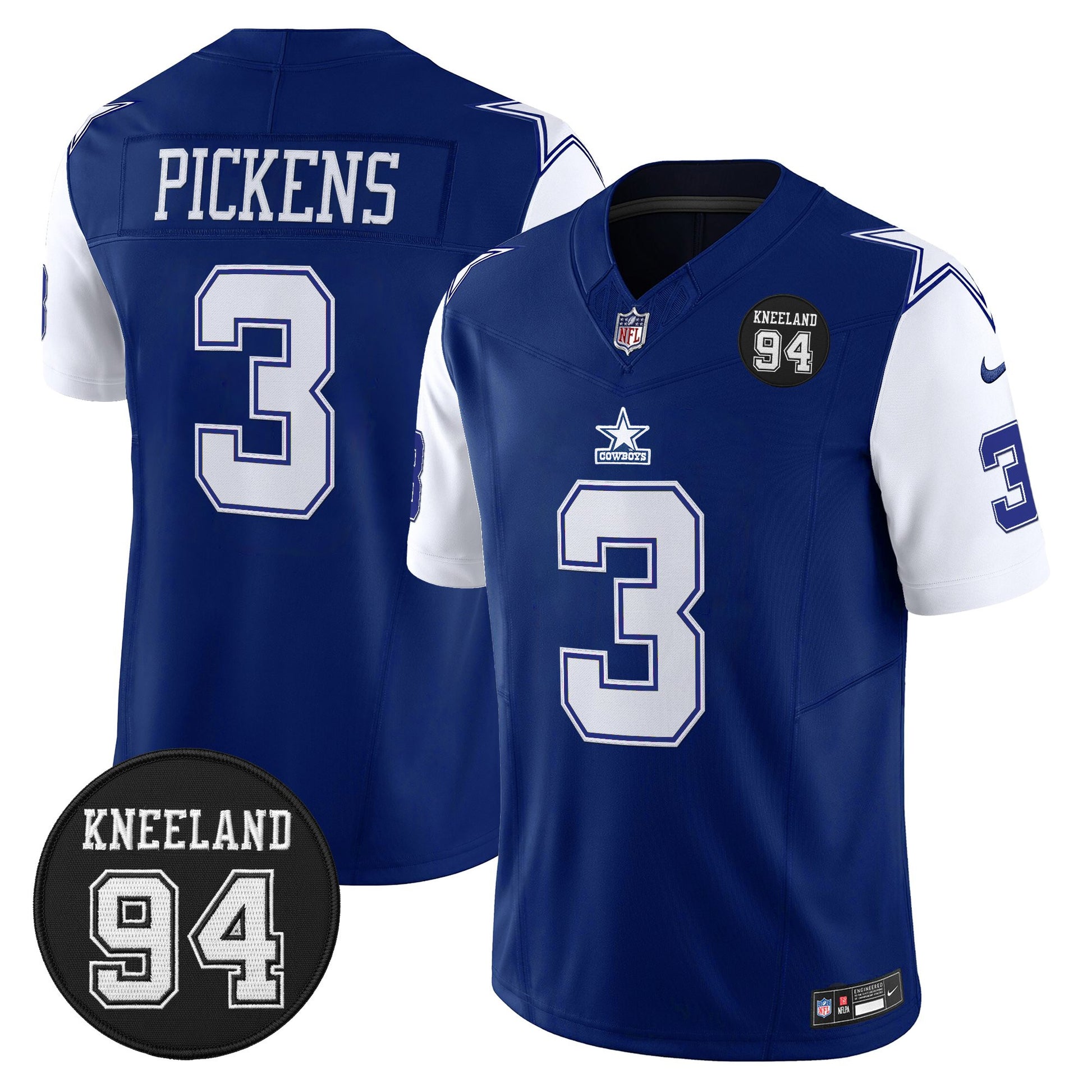 Men's Dallas Cowboys #94 Marshawn Kneeland Memorial Patch Vapor Limited Jersey - All Stitched