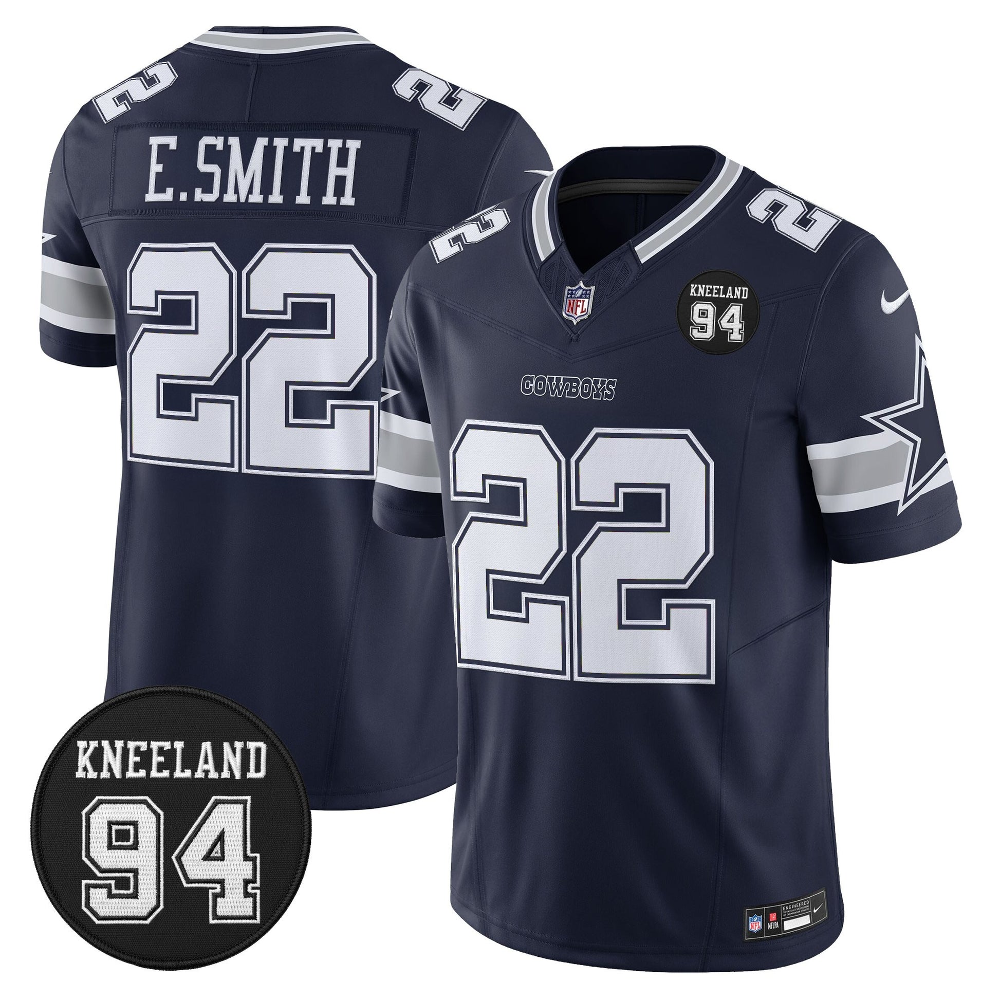 Men's Dallas Cowboys #94 Marshawn Kneeland Memorial Patch Vapor Limited Jersey - All Stitched