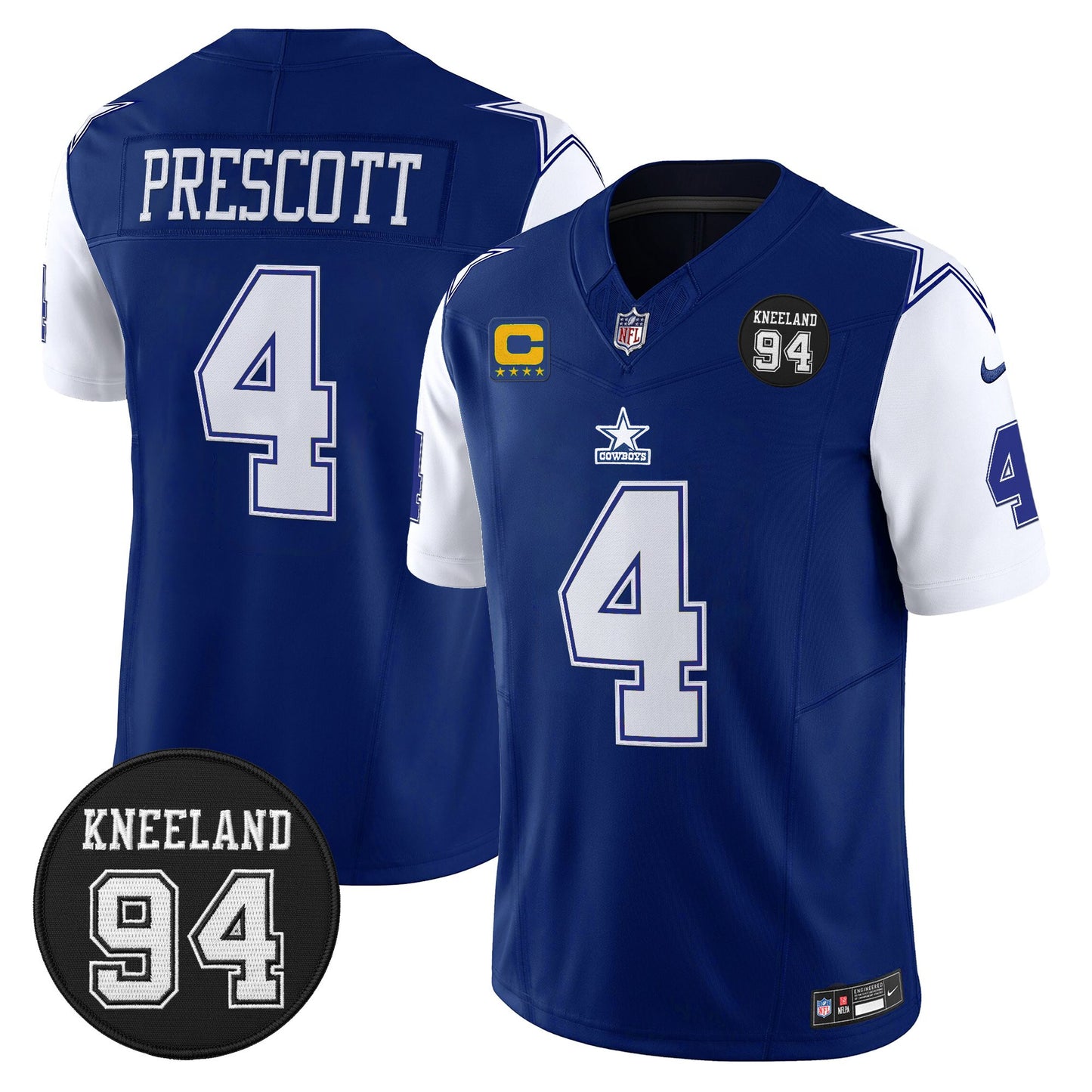Men's Dallas Cowboys #94 Marshawn Kneeland Memorial Patch Vapor Limited Jersey - All Stitched