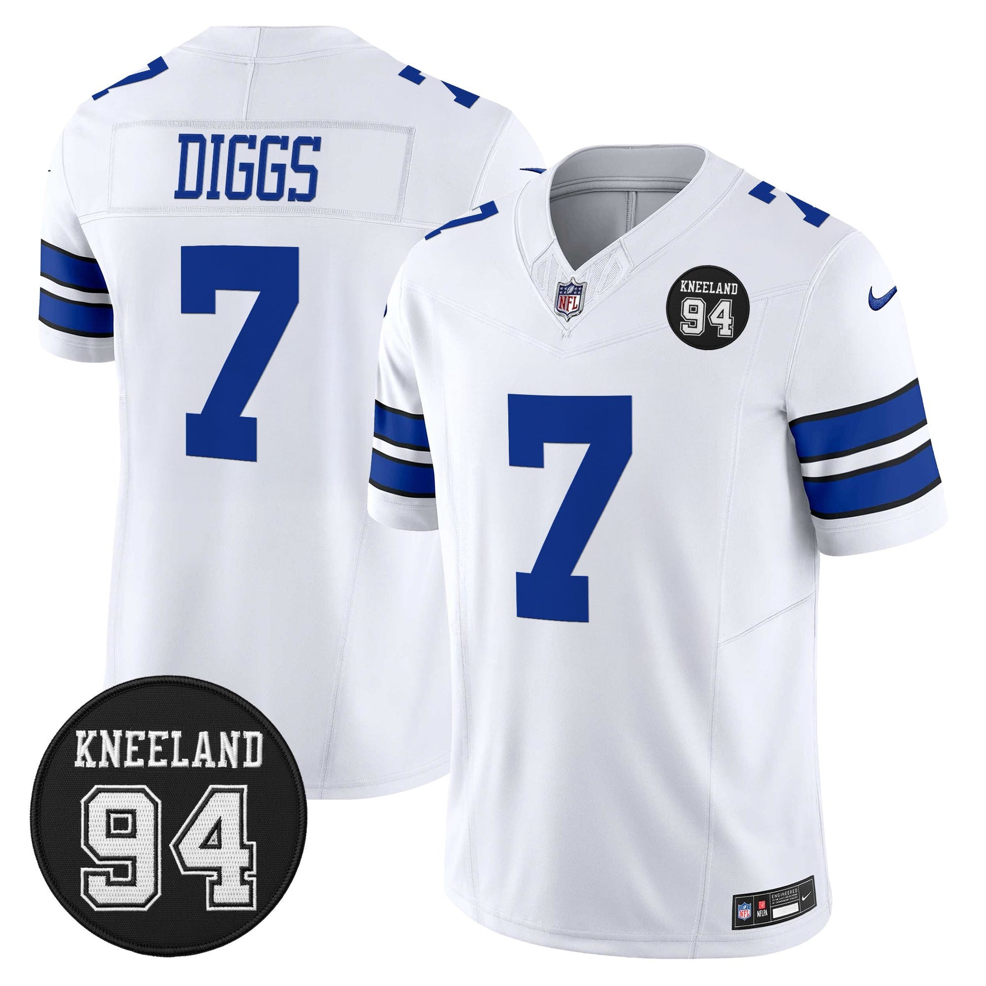 Men's Dallas Cowboys #94 Marshawn Kneeland Memorial Patch Vapor Limited Jersey - All Stitched