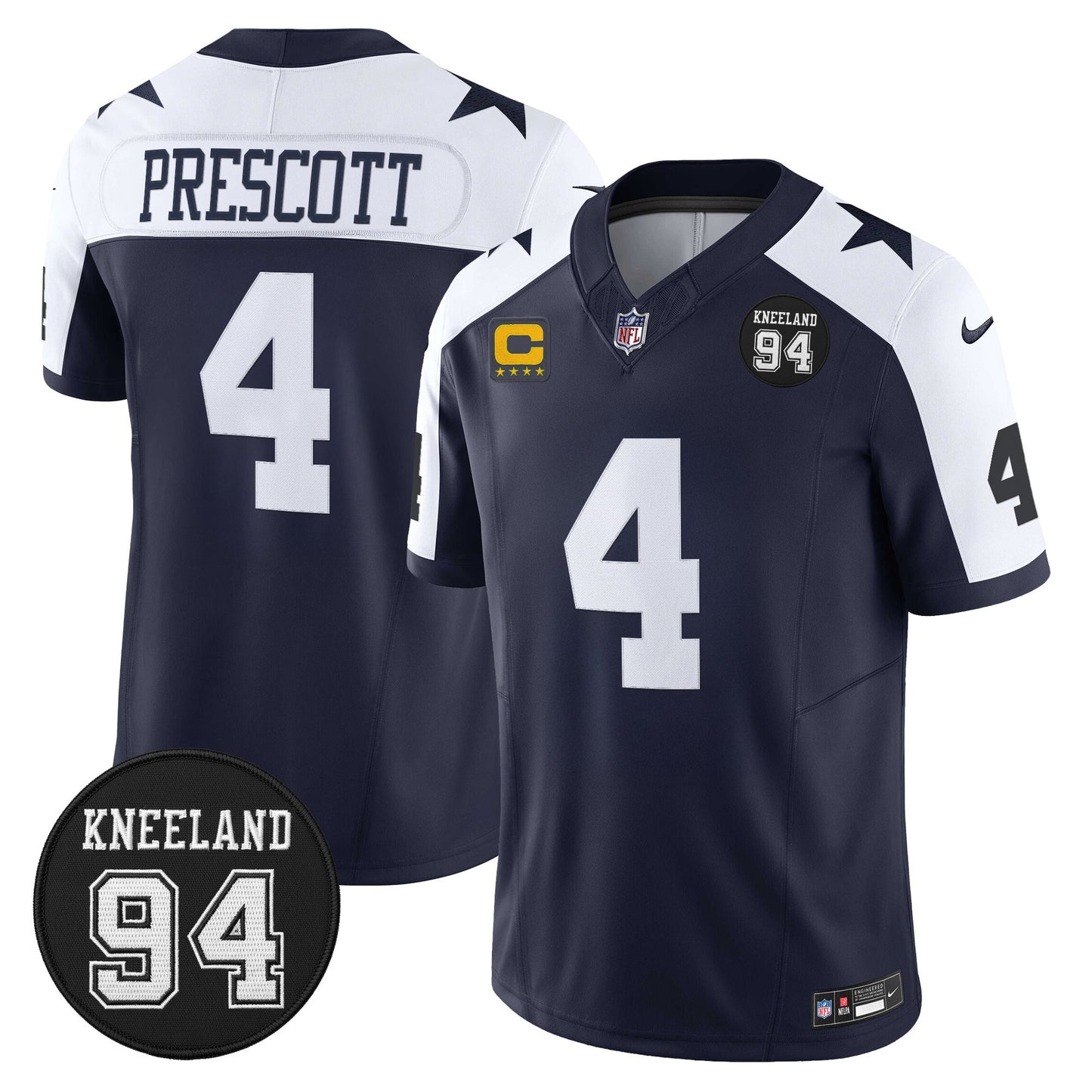 Men's Dallas Cowboys #94 Marshawn Kneeland Memorial Patch Vapor Limited Jersey - All Stitched