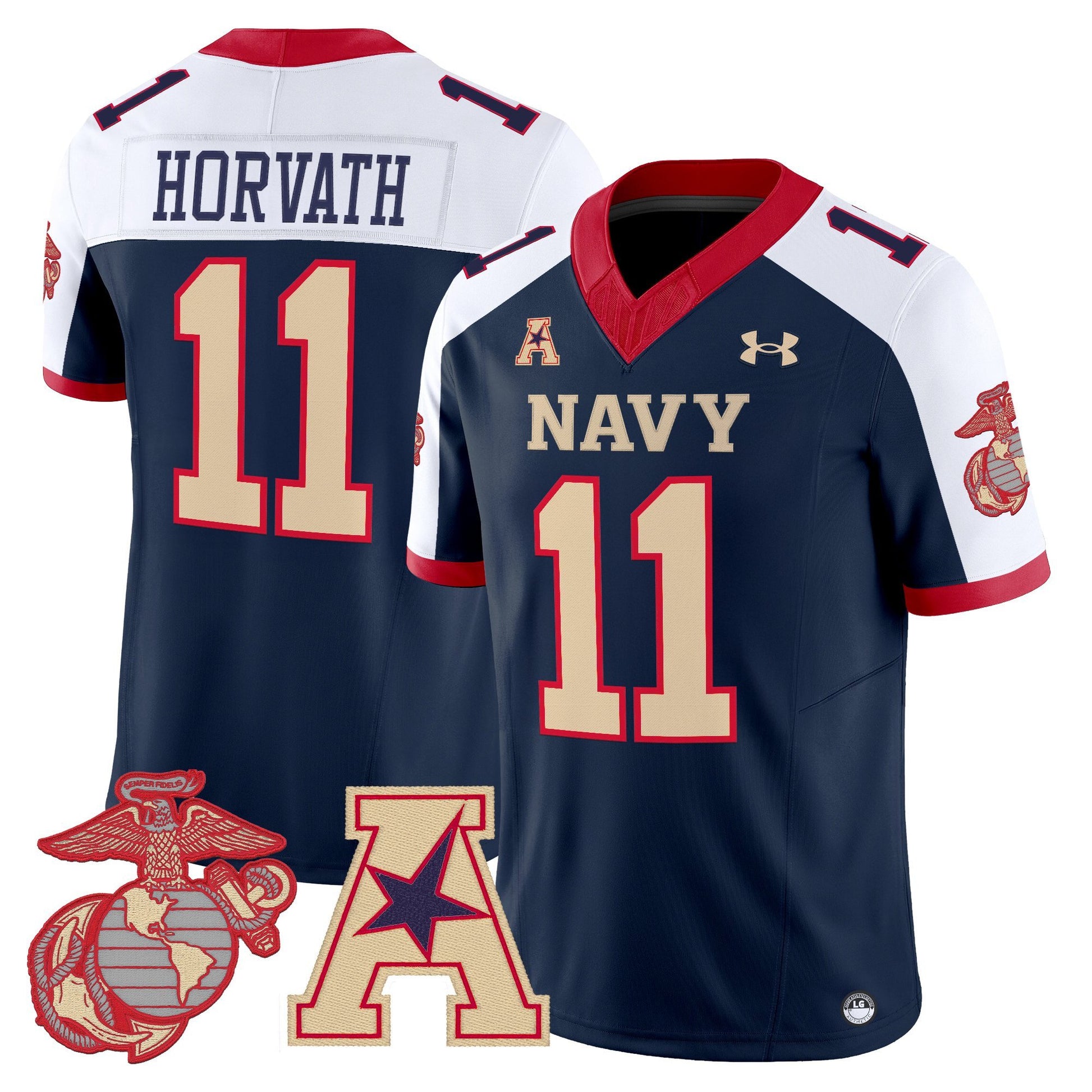 Men's Navy Midshipmen Vapor USMC Premier Jersey - All Stitched