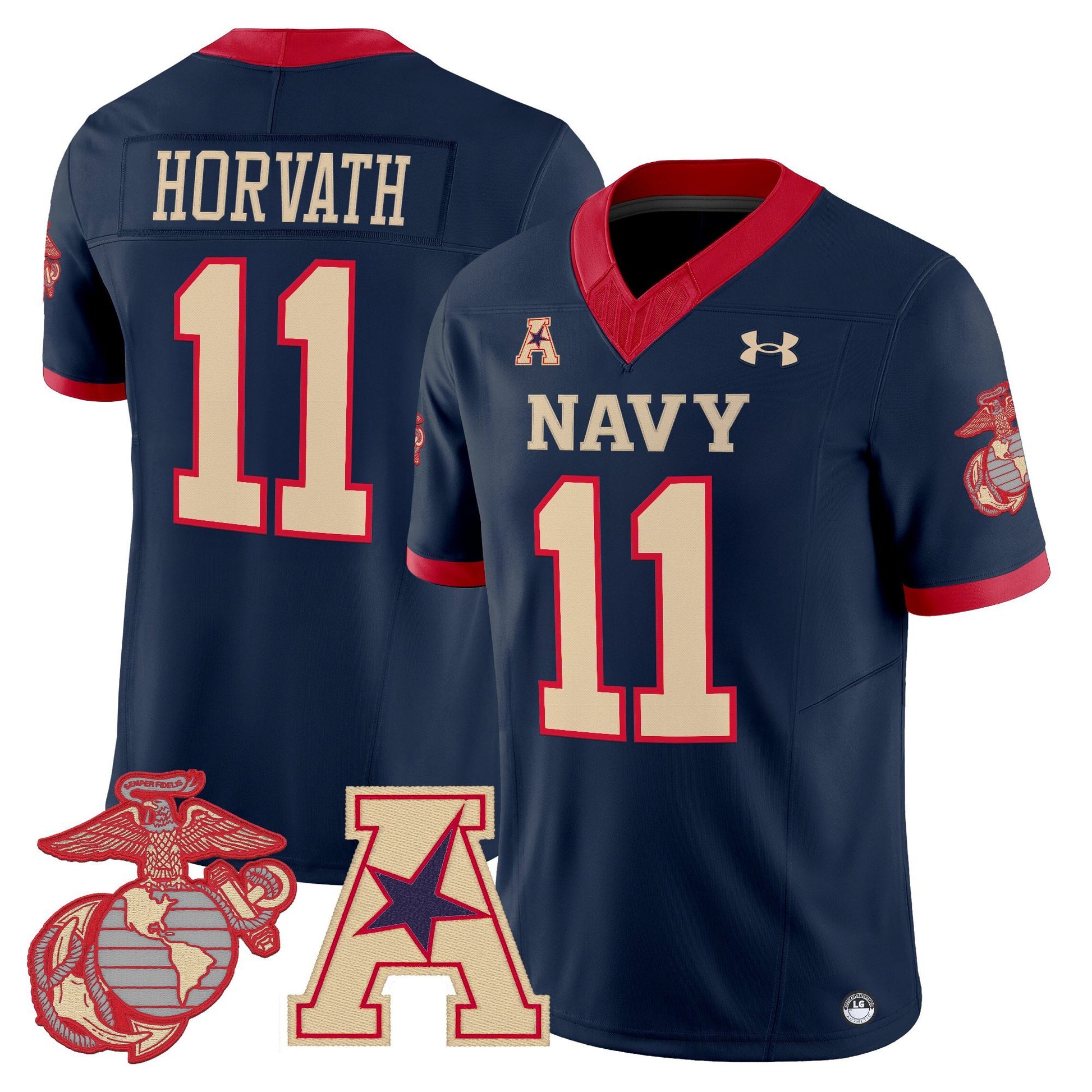Men's Navy Midshipmen Vapor USMC Premier Jersey - All Stitched