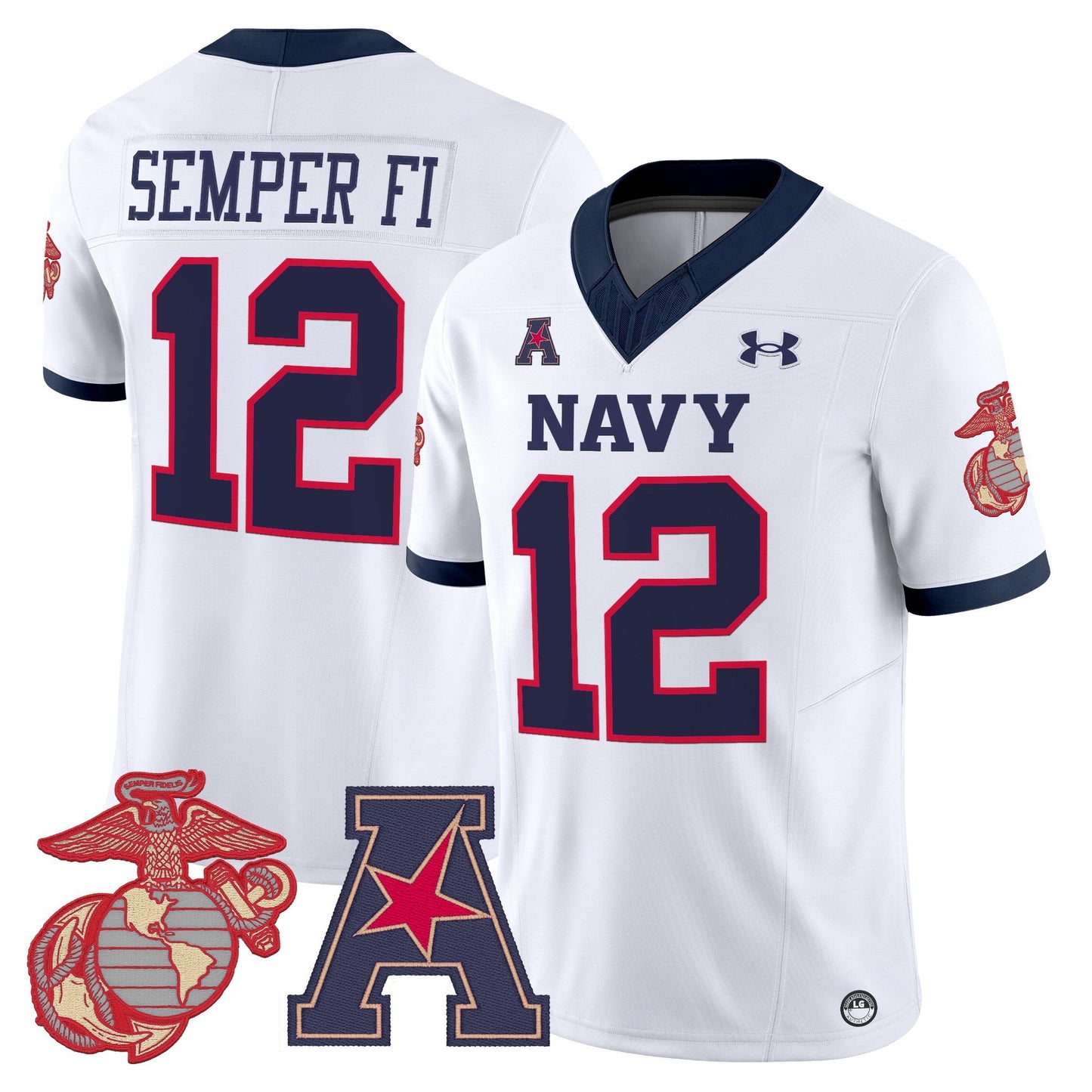 Men's Navy Midshipmen Vapor USMC Premier Jersey - All Stitched