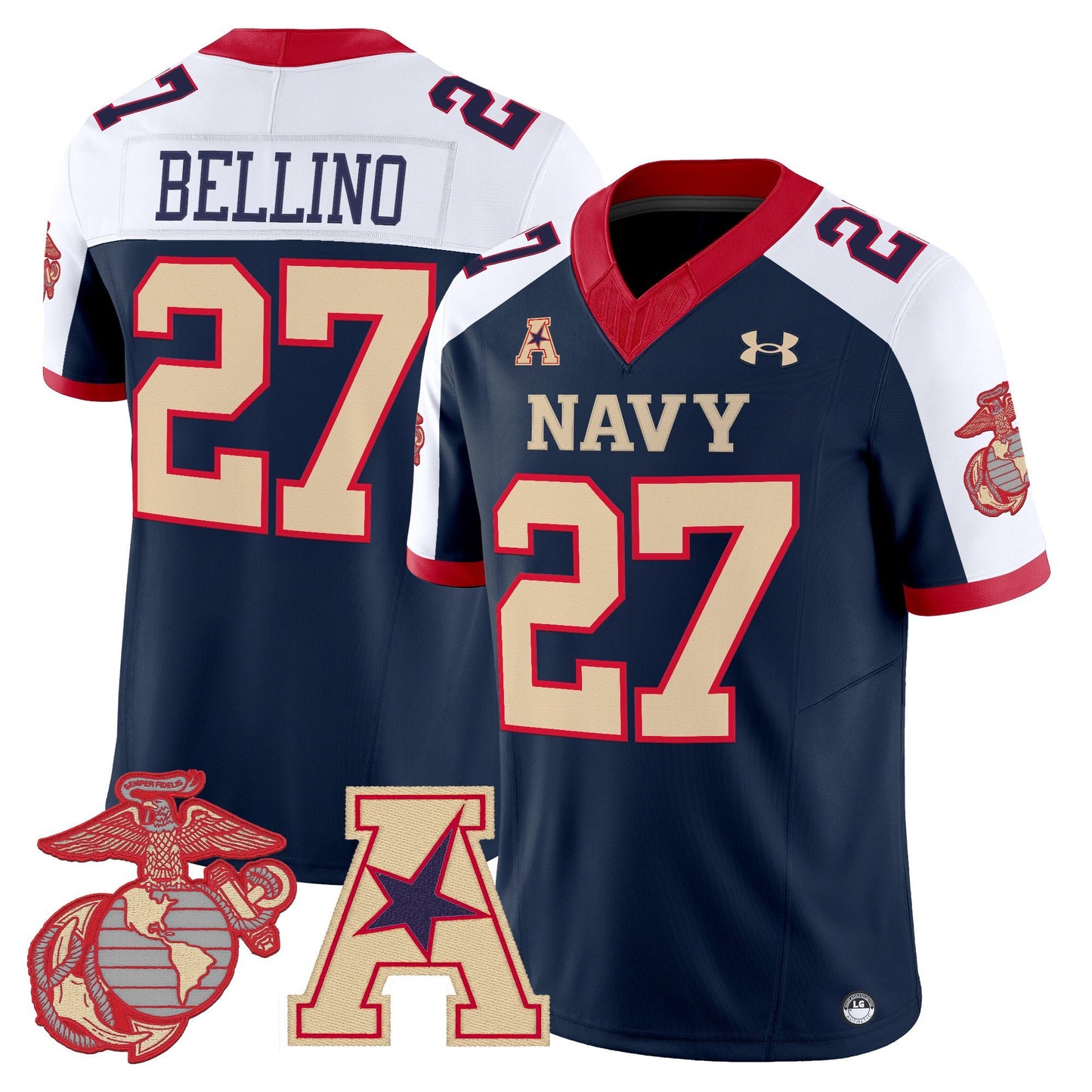 Men's Navy Midshipmen Vapor USMC Premier Jersey - All Stitched