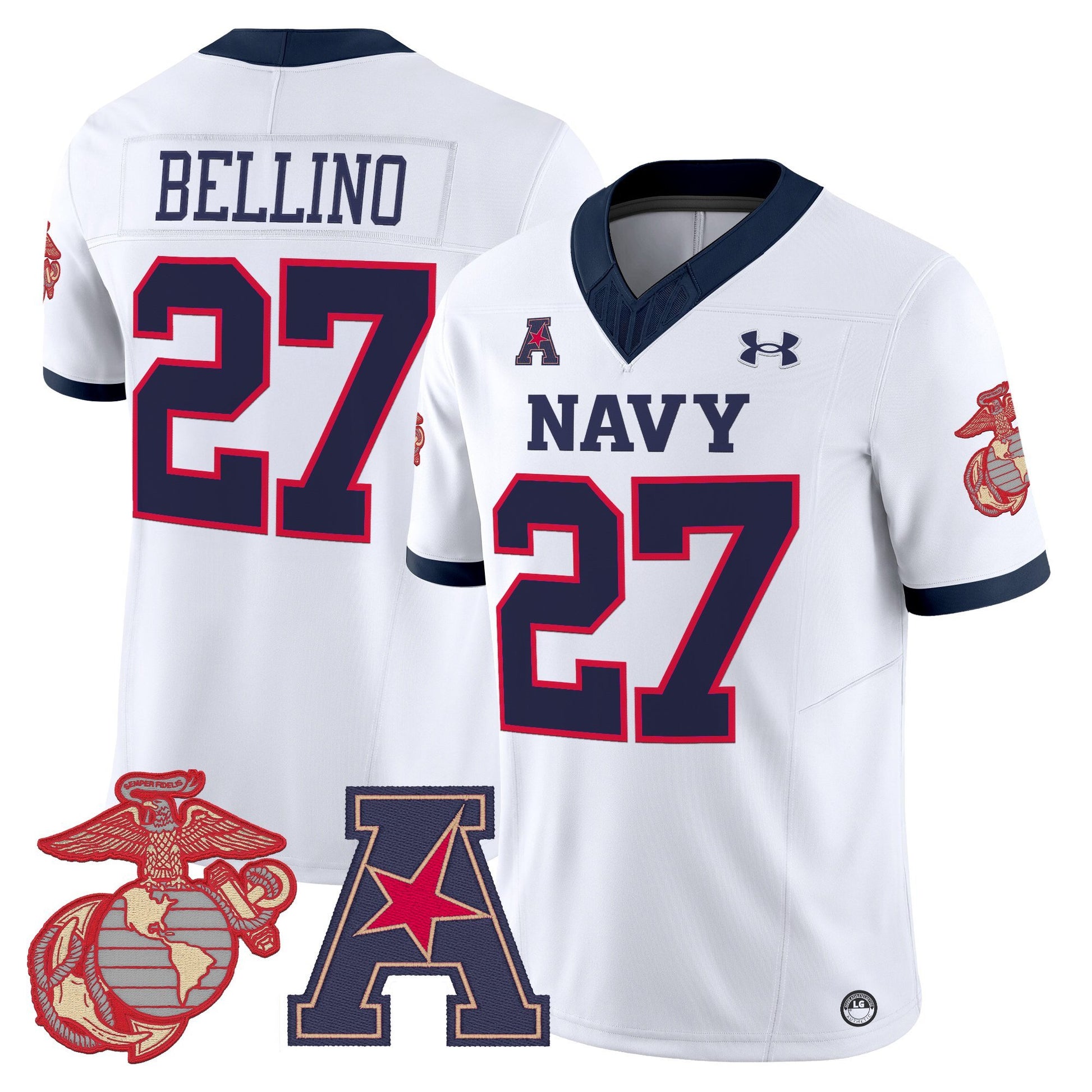 Men's Navy Midshipmen Vapor USMC Premier Jersey - All Stitched