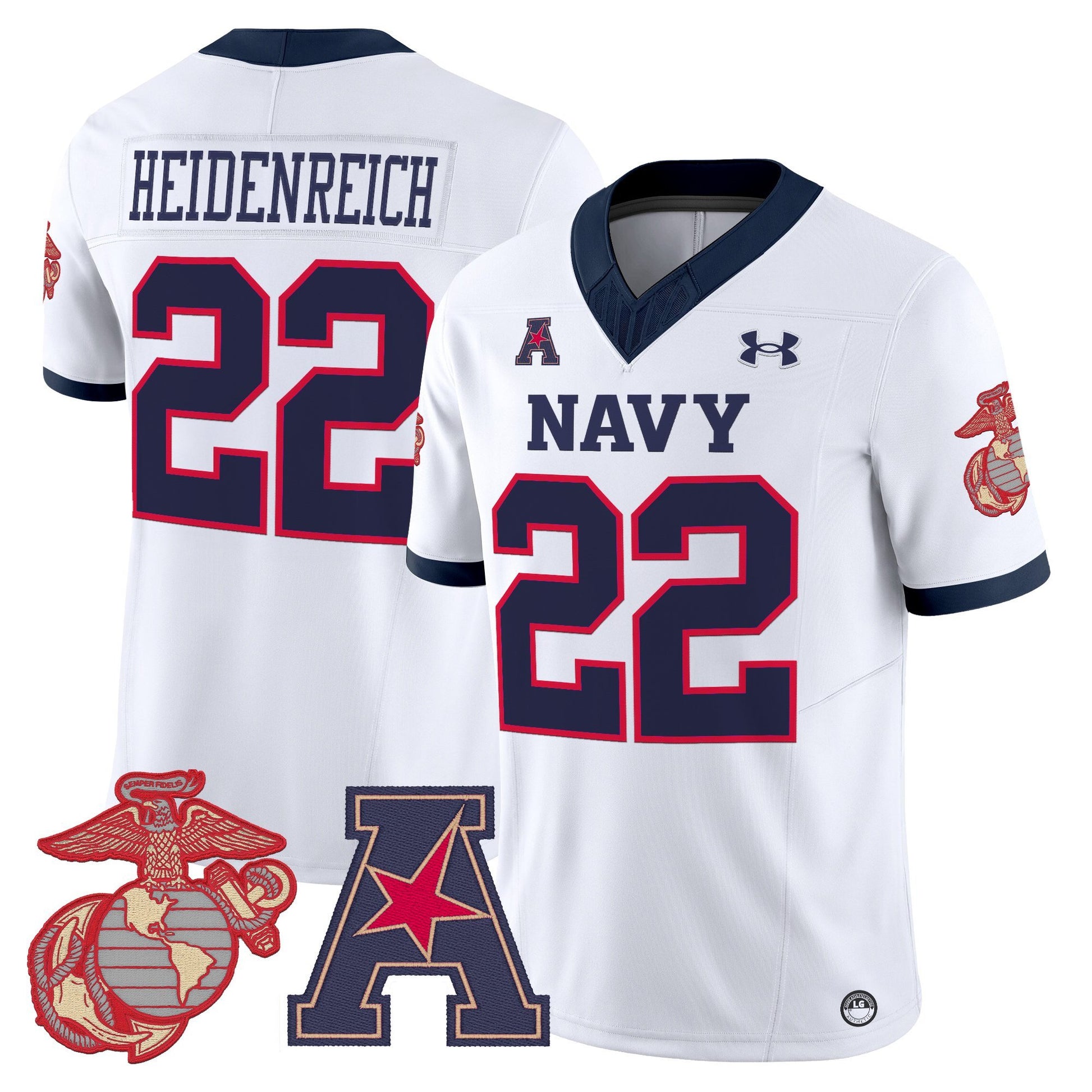 Men's Navy Midshipmen Vapor USMC Premier Jersey - All Stitched